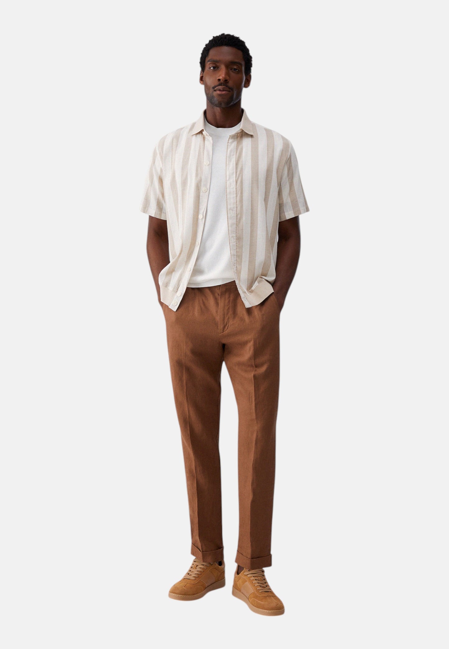 Camicia Manica Corta Uomo Liu Jo A Righe Bianco Pepe  QA6202T574A