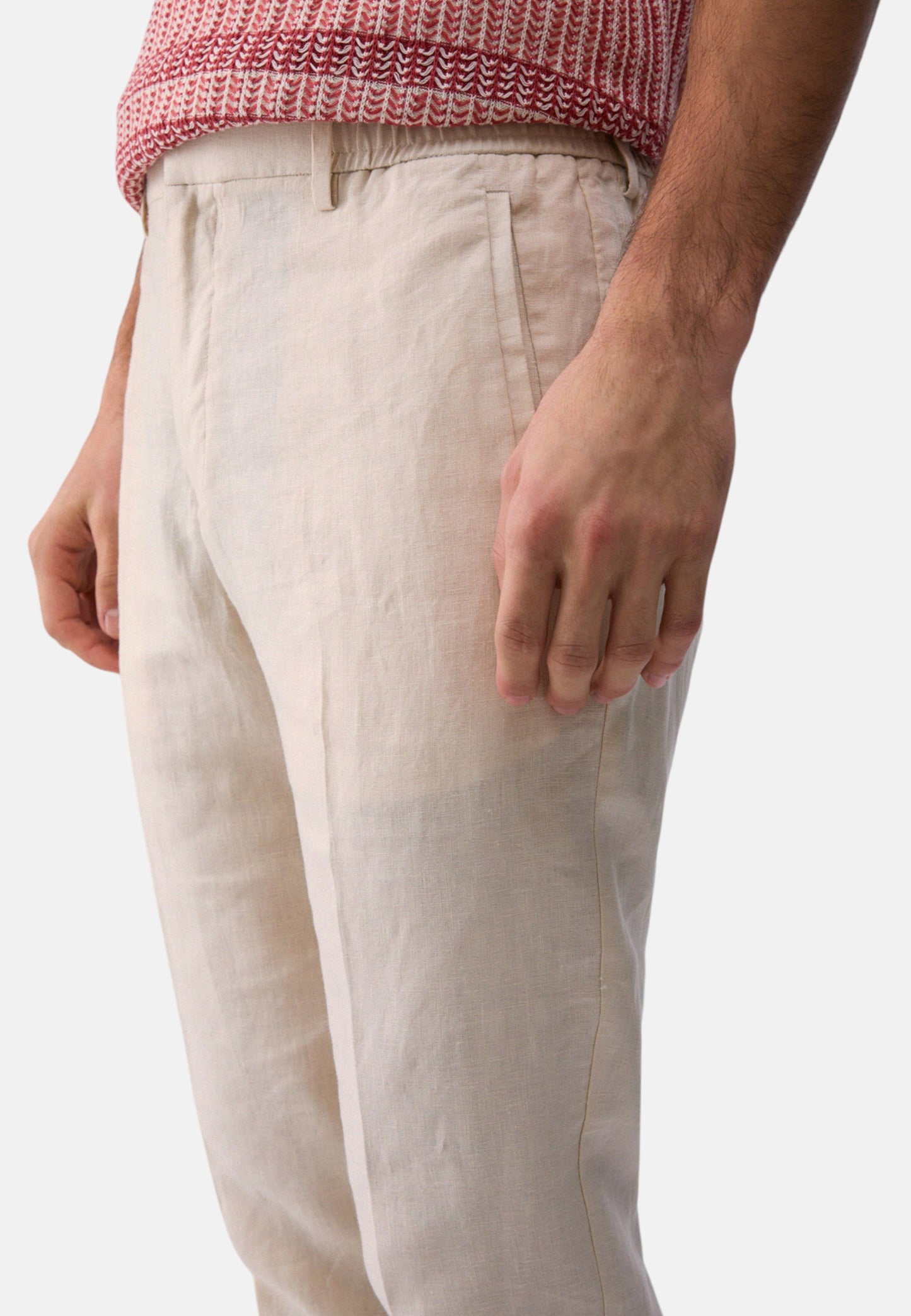 Pantaloni  Uomo Liu Jo Jogger In Lino  QXX121T4346