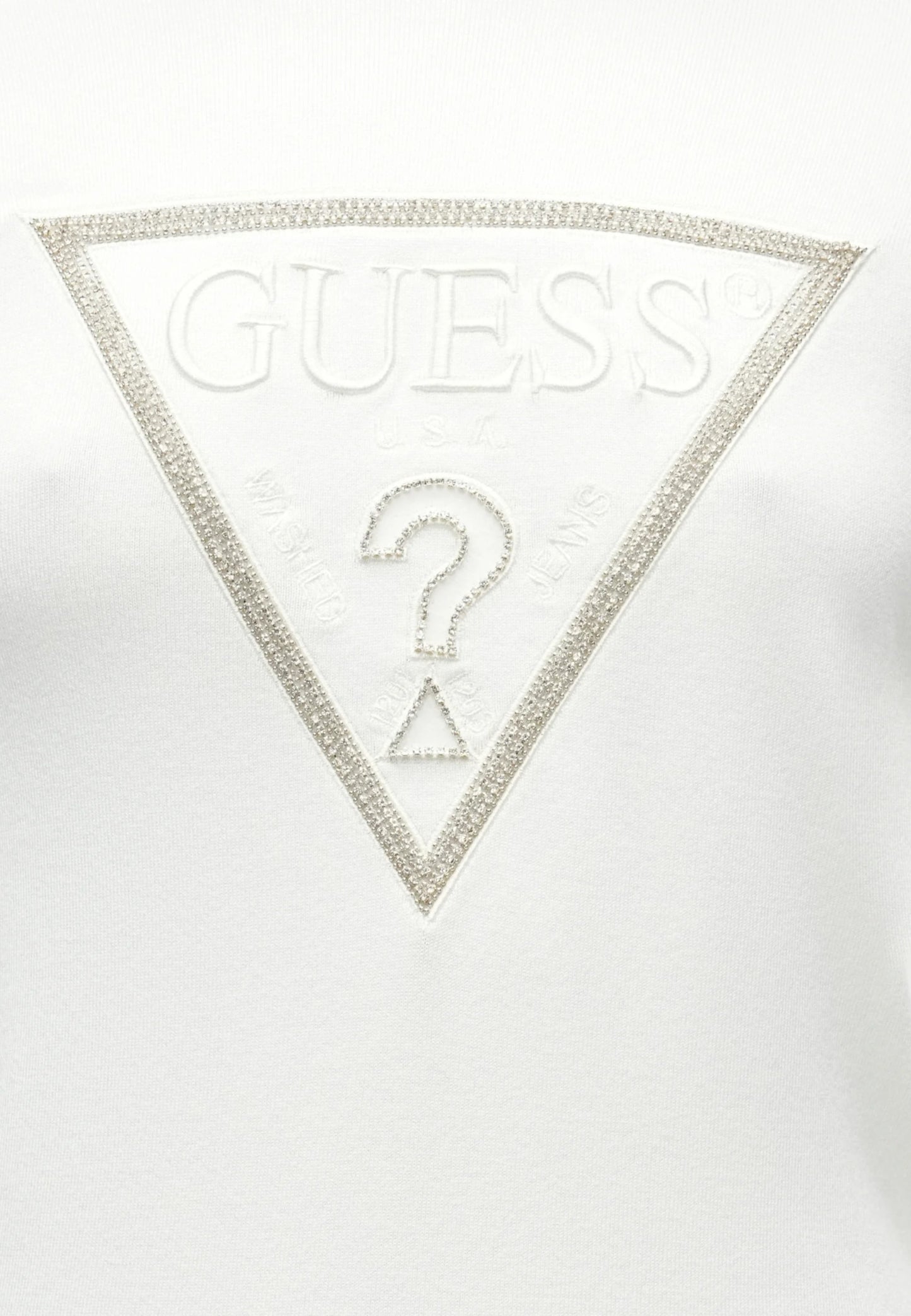 Maglia A Girocollo Donna Guess  Sasha Triangle Logo W6RR49Z2NQ2