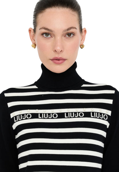 Maglia Collo Alto Donna Liu Jo A Righe  TF5219MS63L