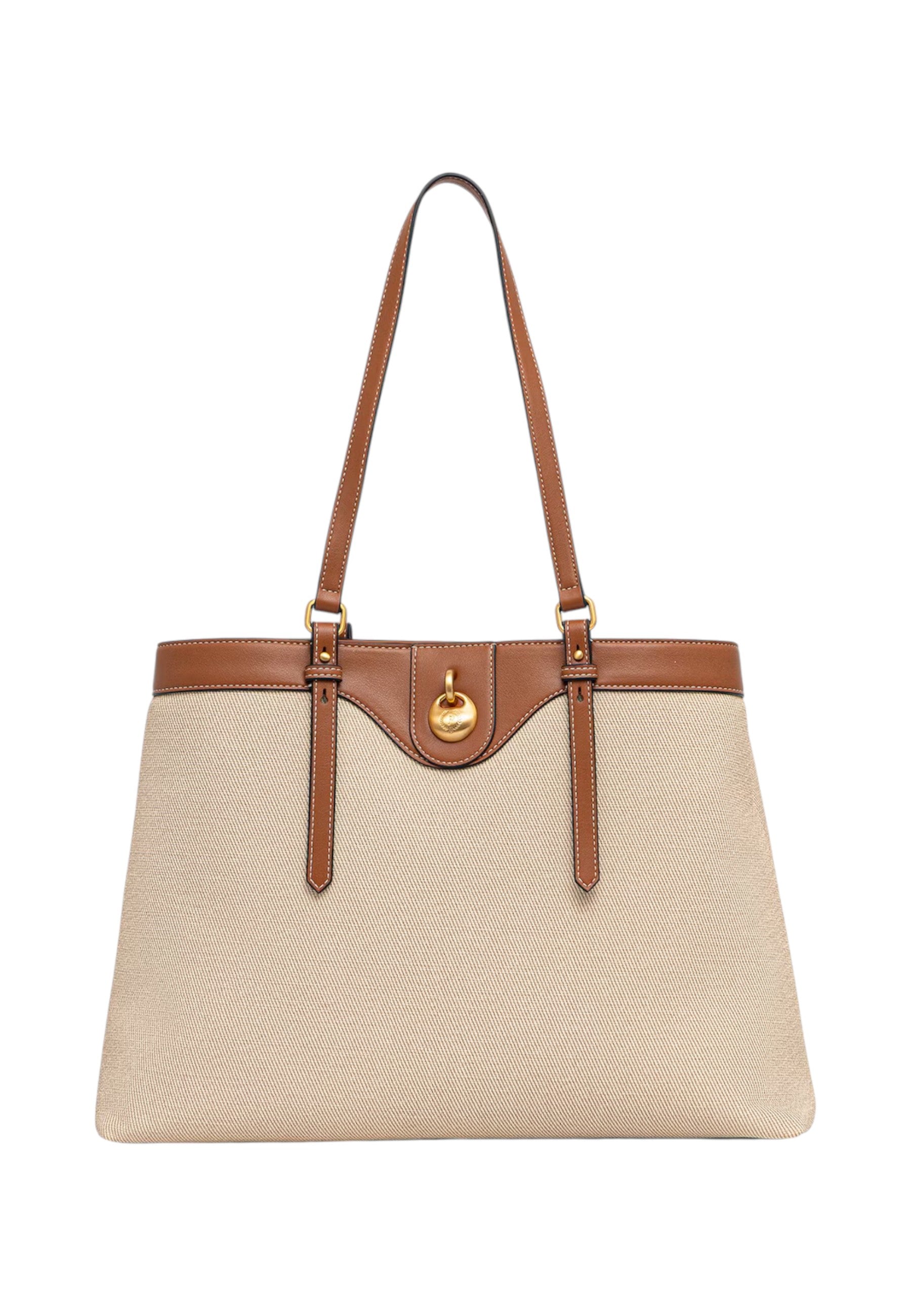 Borsa A Spalla Donna Pollini Big Double Handle In Canvas Drop Bag SC4535PP1OSD1