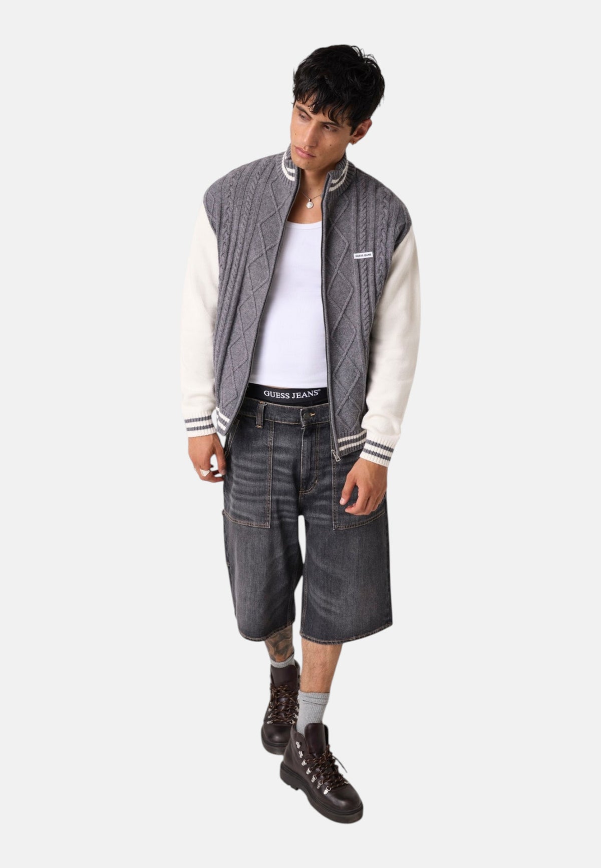 Giacca Bomber Uomo Guess In Maglia, Manica lunga, Zip intera Gj M6BR09Z1232