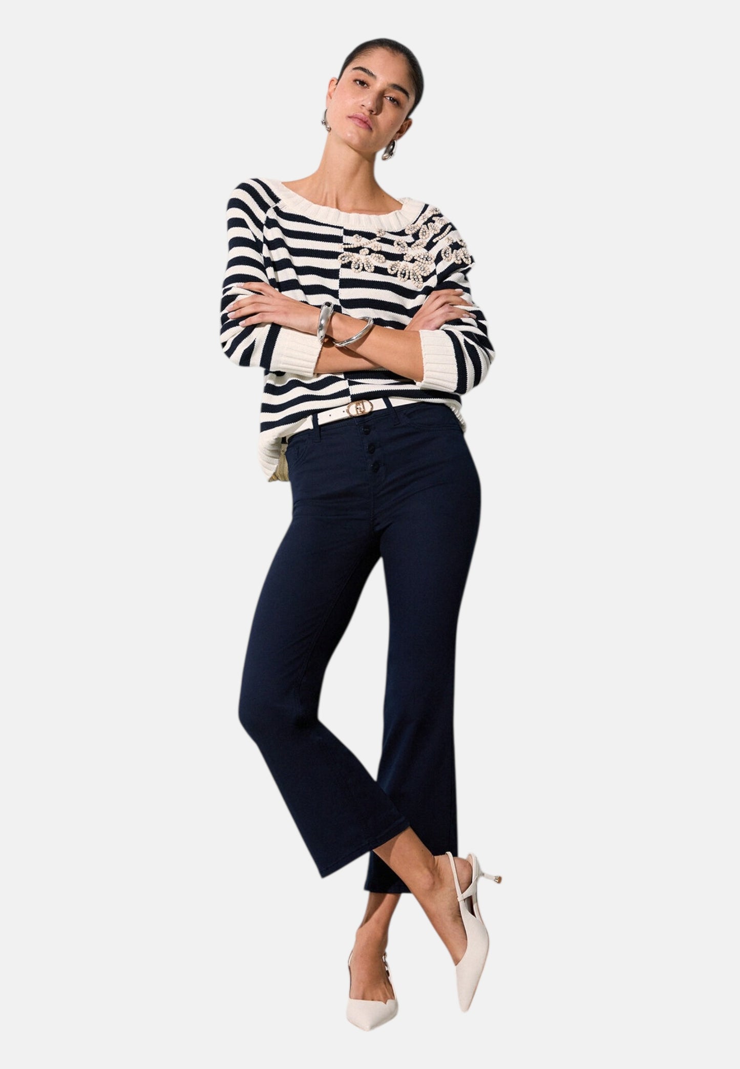 Pantaloni Flare Fit Donna Liu Jo Cropped Vita Alta Princess WA6256T367A