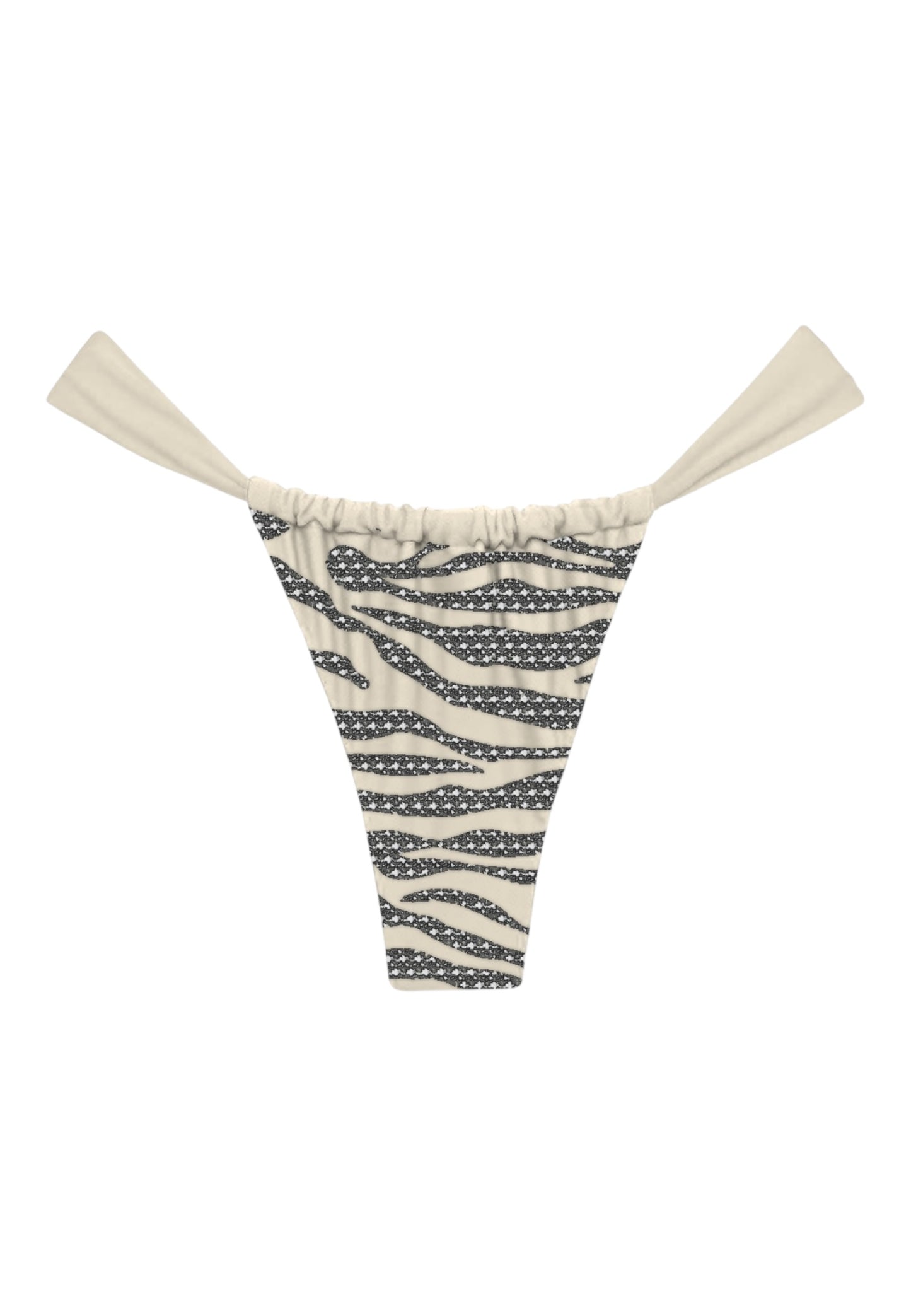 Bikini Pezzo Sotto Donna Mc2 Saint Barth Cheekiest Brazilian Regolabile, Zebra, Strass, Shiny Noelle NOE0001