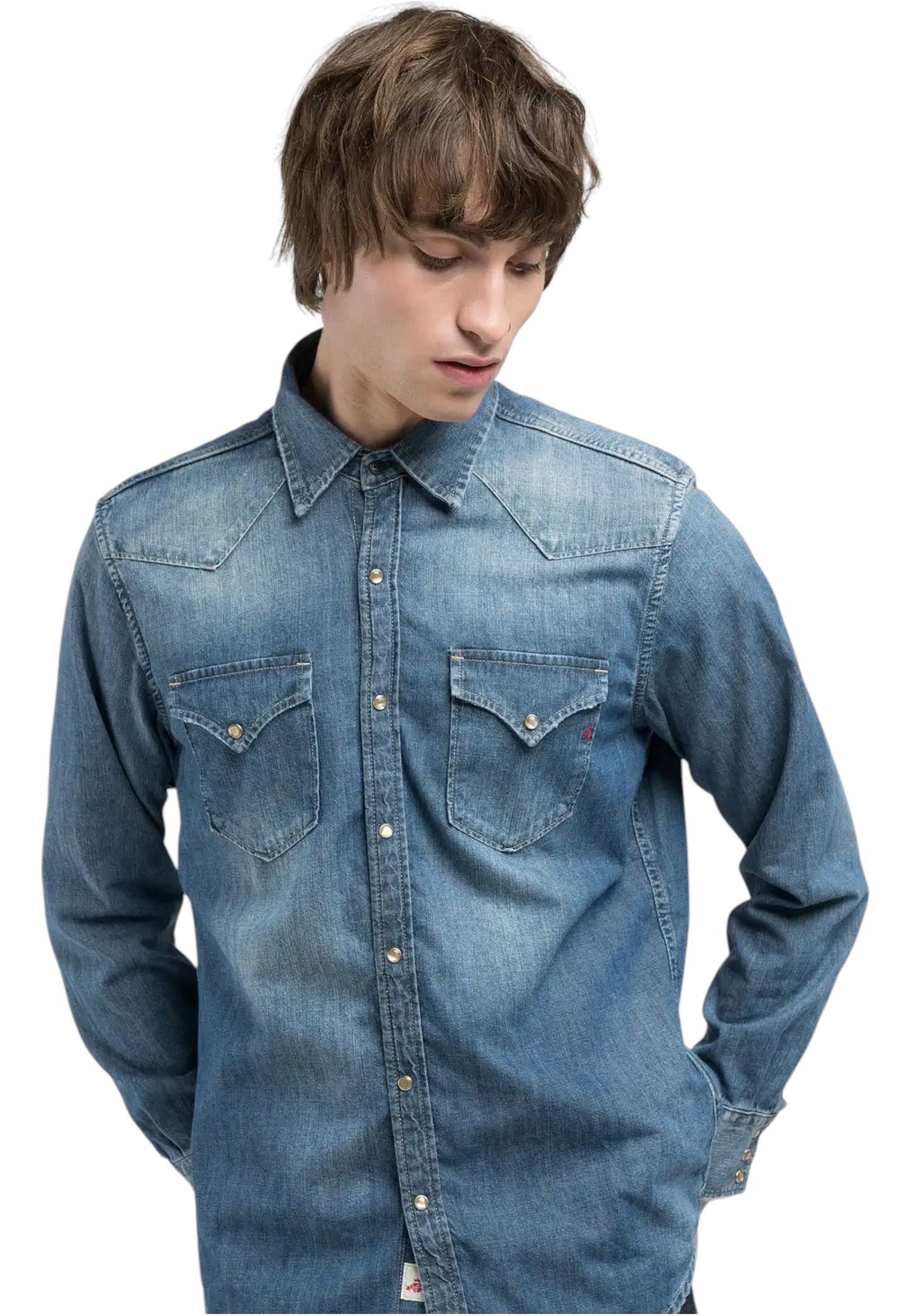 Camicia Manica lunga Uomo Replay In Jeans