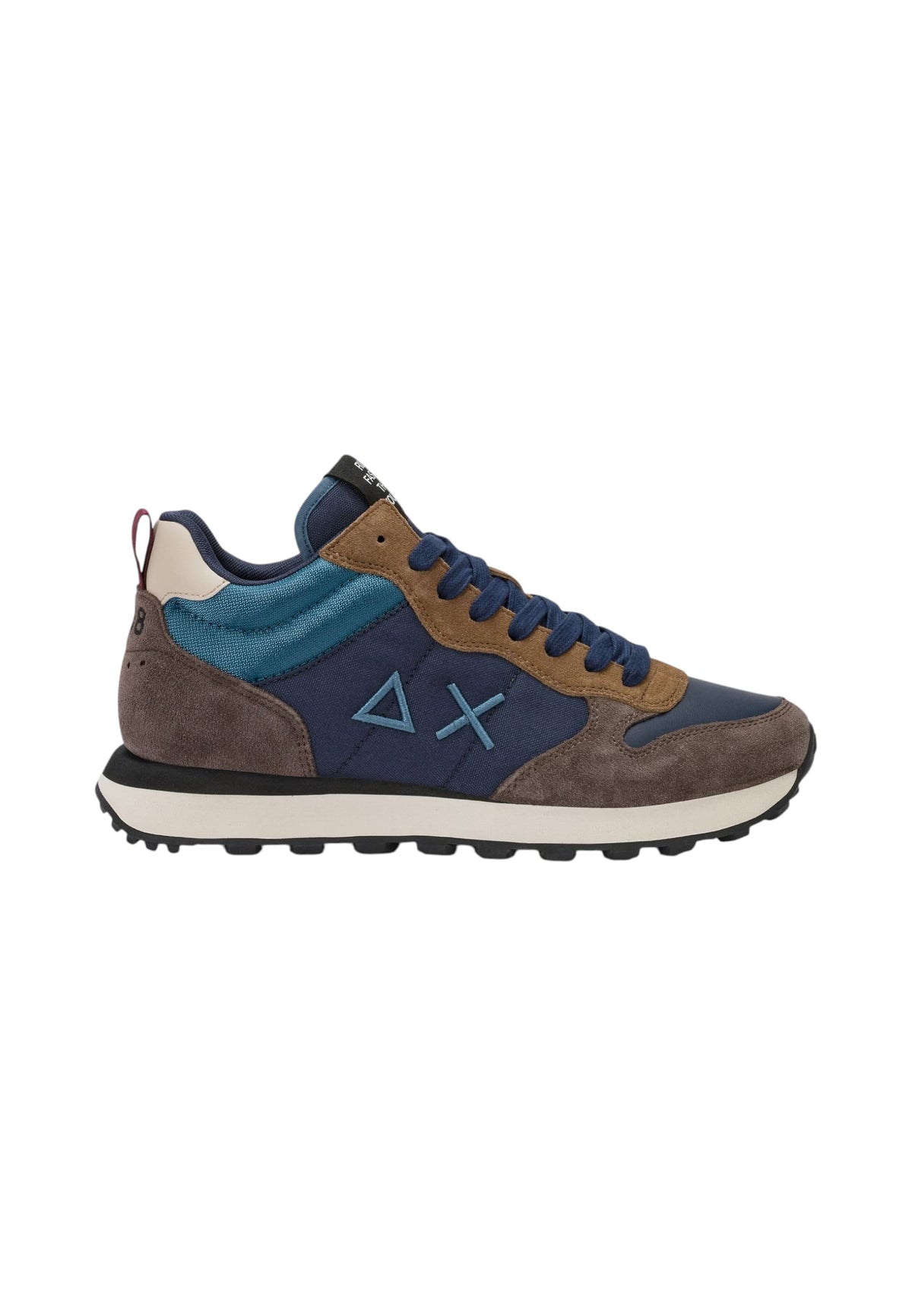 Sneakers Basse Uomo Sun68 Stile Running, Nylon E Suede, Dettagli A Contrasto, Logo Ricamato Tom 2.0 Mid Z46118