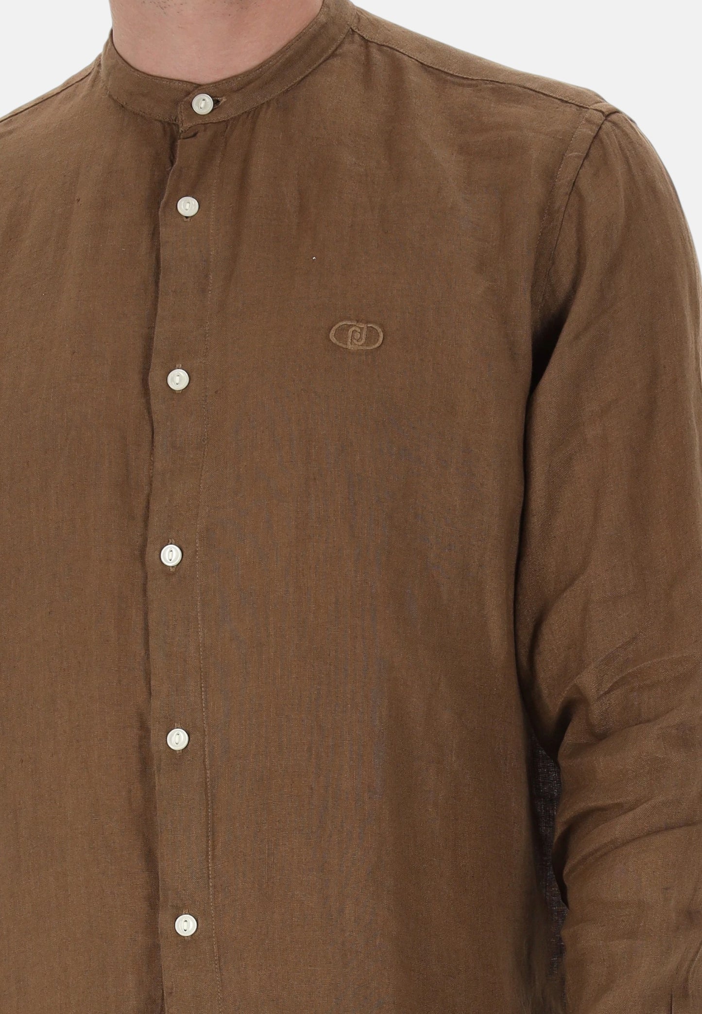 Camicia Manica lunga Uomo Liu Jo Collo Coreana In Lino  QA6205T4359