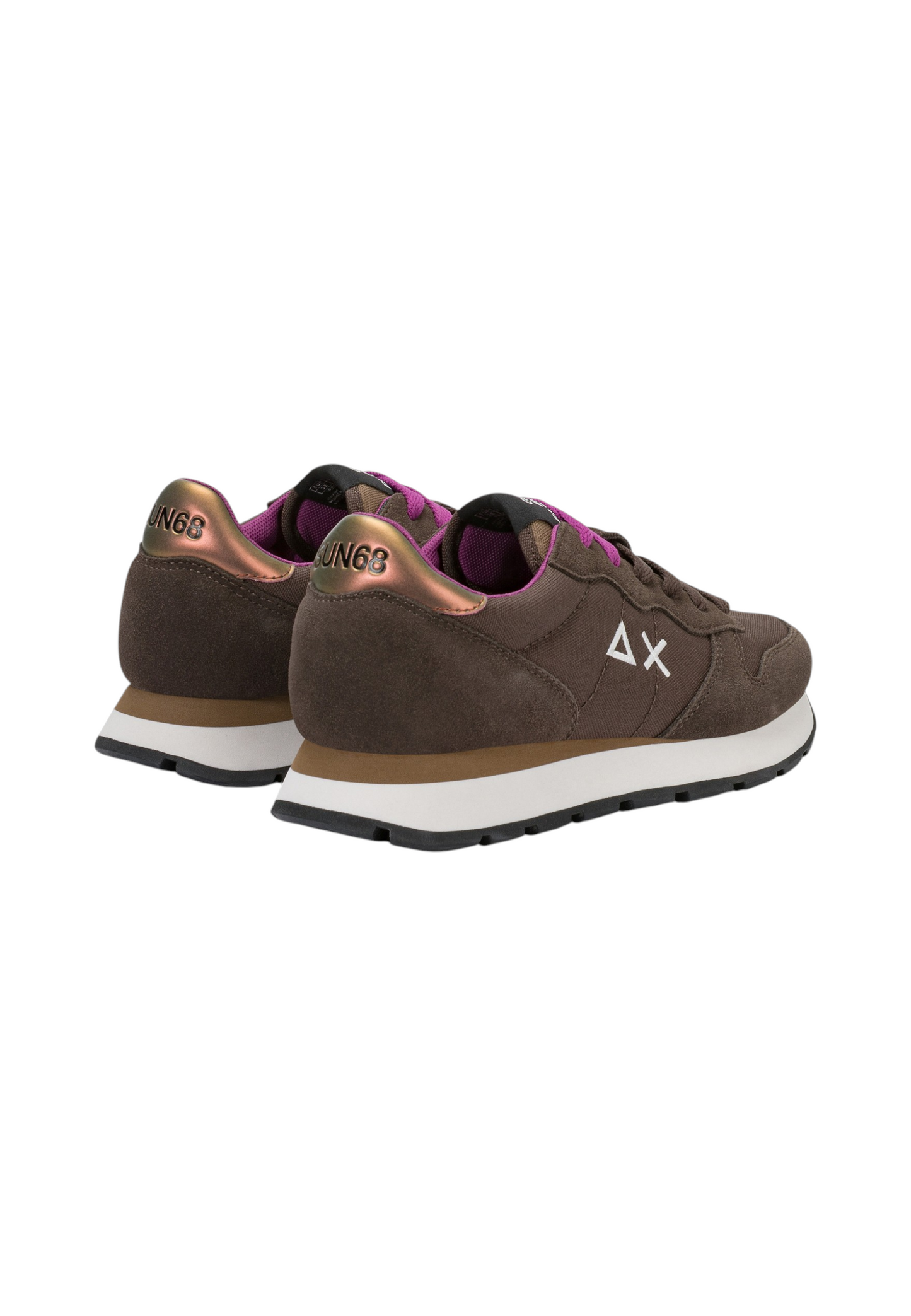 Sneakers Basse Donna Sun68 Stile Running, Nylon E Suede, Logo Ricamato Ally Solid Z46201