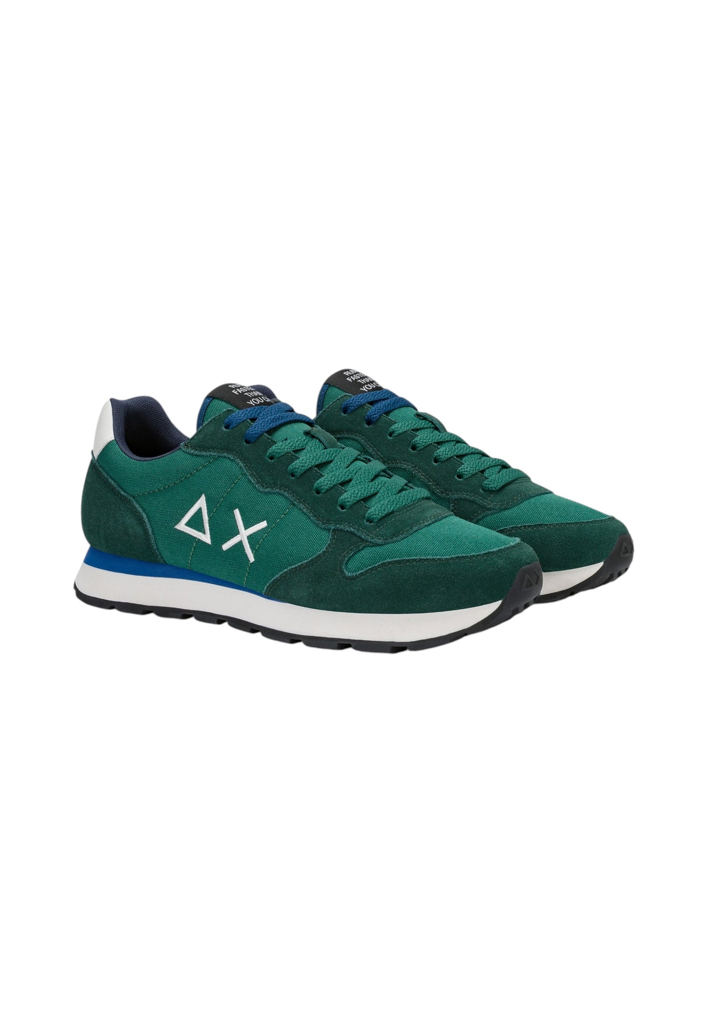Sneakers Basse Uomo Sun68 Stile Running, Logo Ricamato, Nylon E Suede Tom Solid Z46101