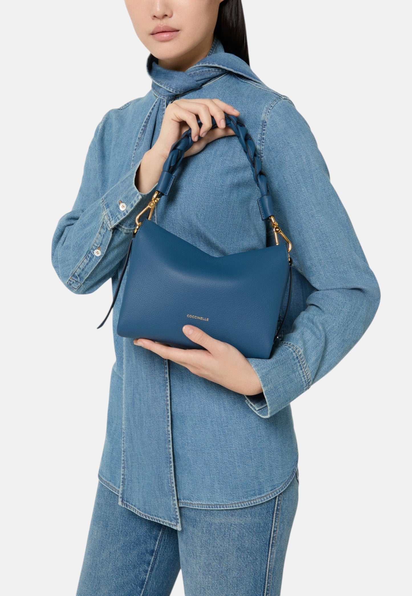 Borsa A Mano Donna Coccinelle In Pelle Martellata Doppia Boheme Small E1M50580101