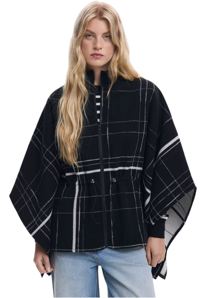 Poncho  Donna Desigual Stampa A Quadri Poncho Cuadros Aldama 25WAIA07