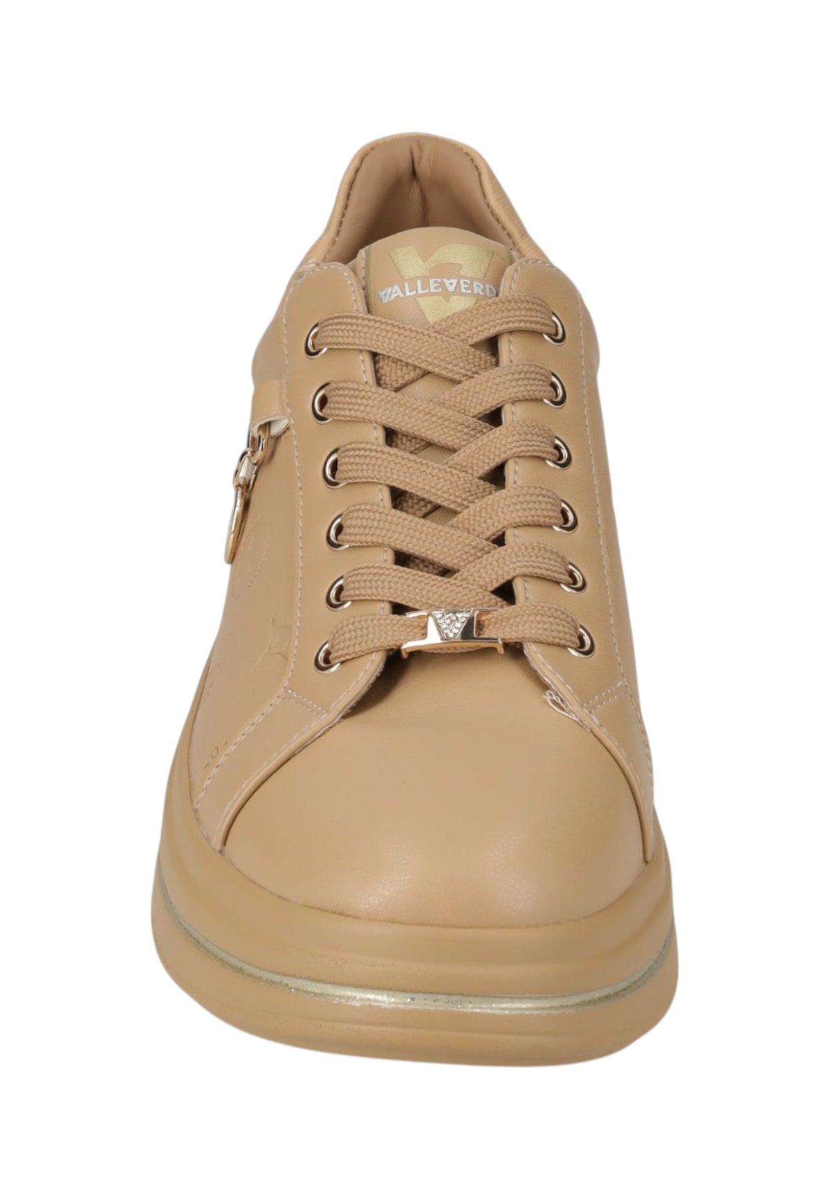 Sneakers Basse Donna Valleverde chiusura con lacci, piccoli motivi impressi sulla tomaia, ciondolo con logo, inserti a contrasto, sottopiede in pelle  35494L