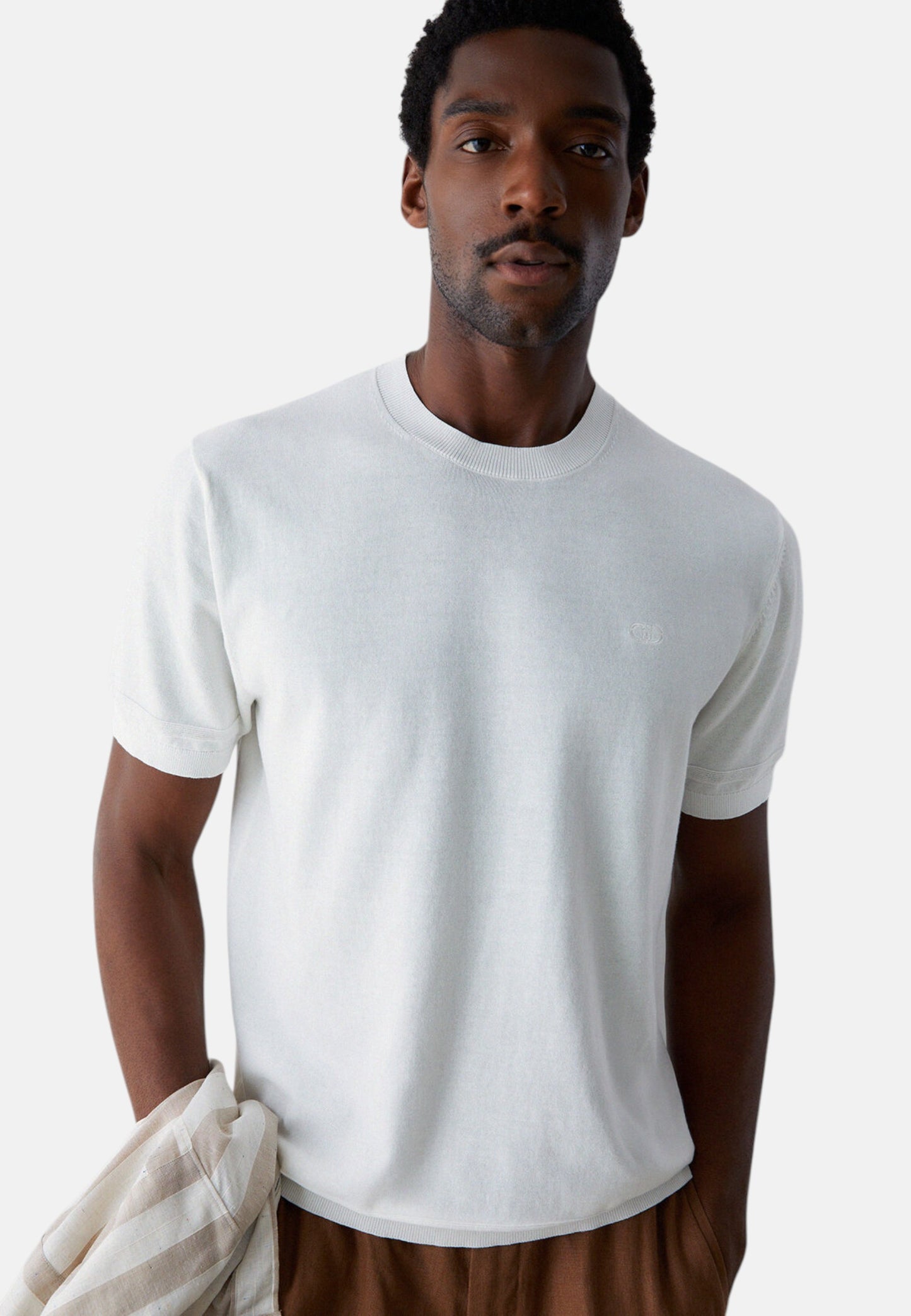 Maglia A Girocollo Uomo Liu Jo Manica Corta In Crepe  QA6081MA71P