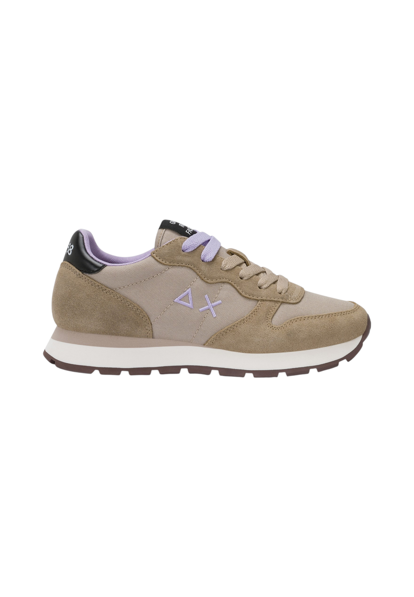 Sneakers Basse Donna Sun68 Stile Running, Nylon E Suede, Logo Ricamato Ally Solid Z46201