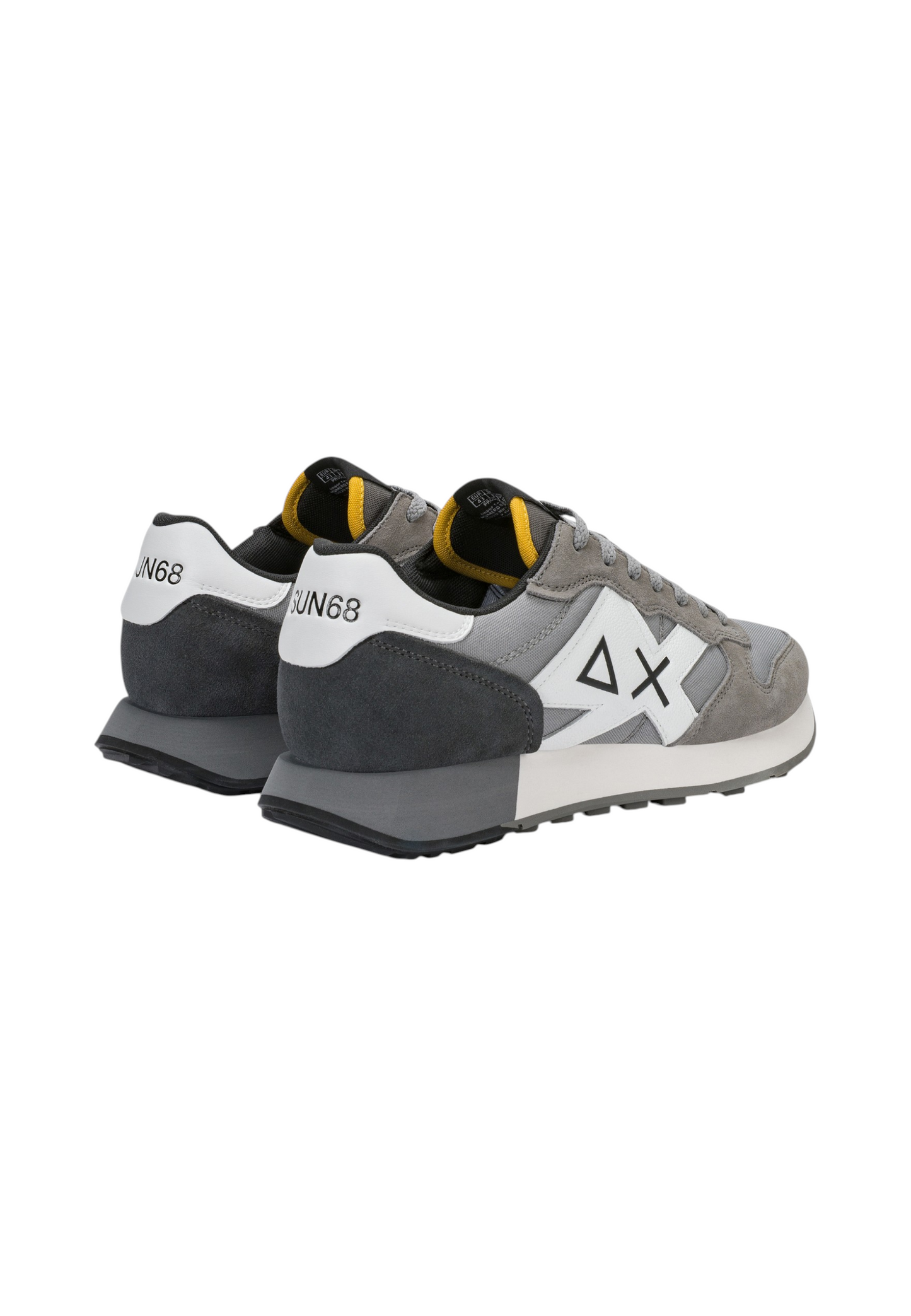 Sneakers Basse Uomo Sun68 Stile Running, Nylon E Suede, Maxi Logo Ricamato, Dettagli A Contrasto Jaki 2.0 Solid Z46121