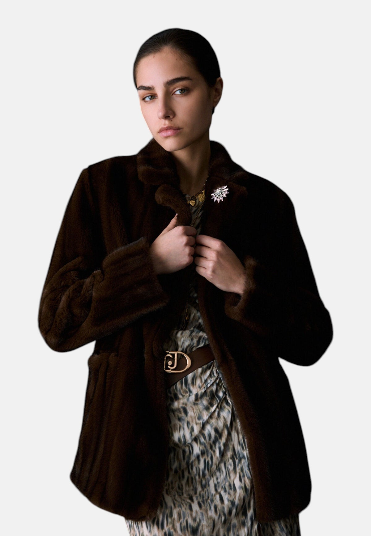 Pelliccia Sintetica Donna Liu Jo Con Spille Gioiello  CF6018ES046