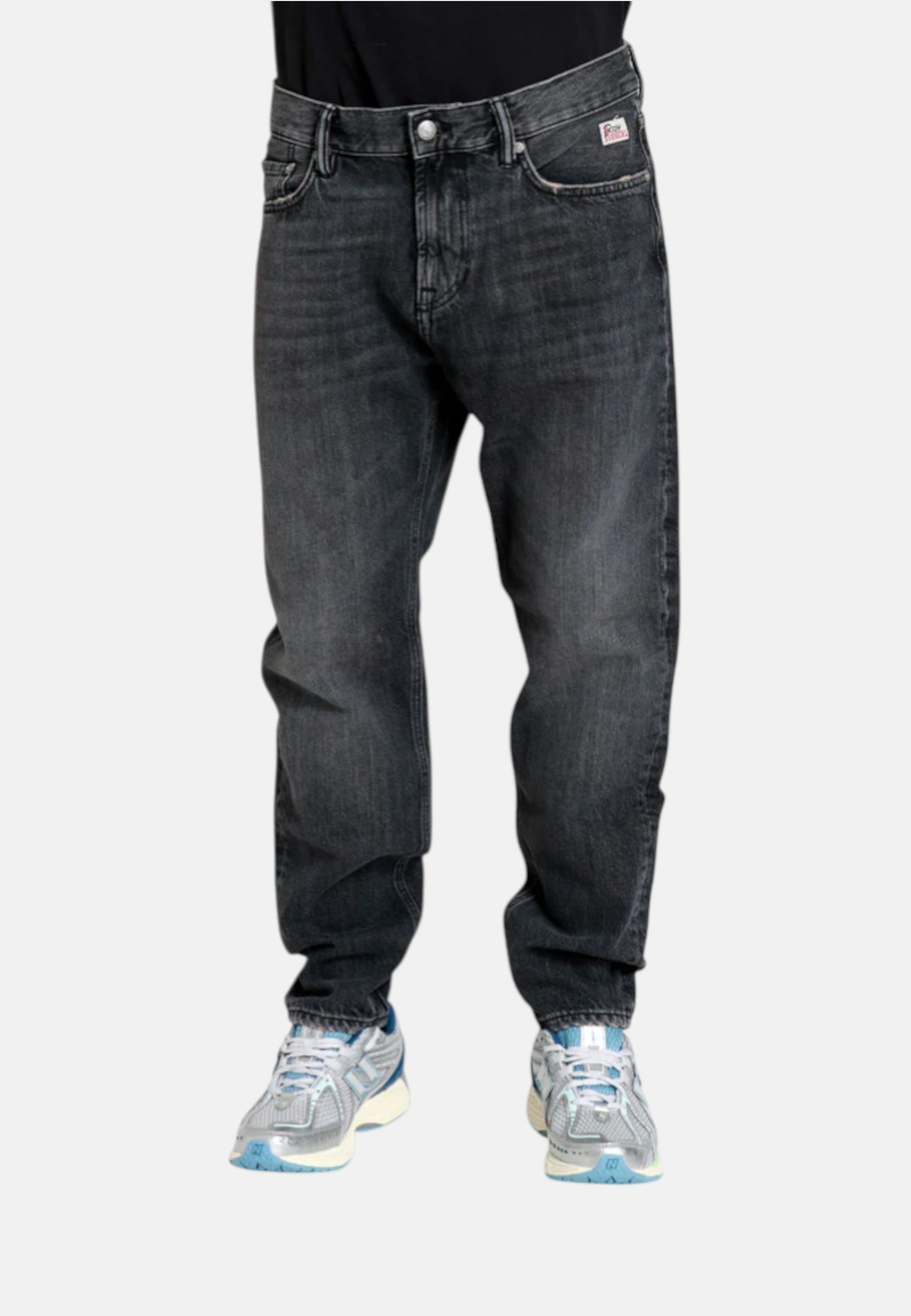 Jeans Carrot Fit Uomo Roy Roger's In Denim Nero Dapper RE-SEARCH Dalt villa RSC002N1263182