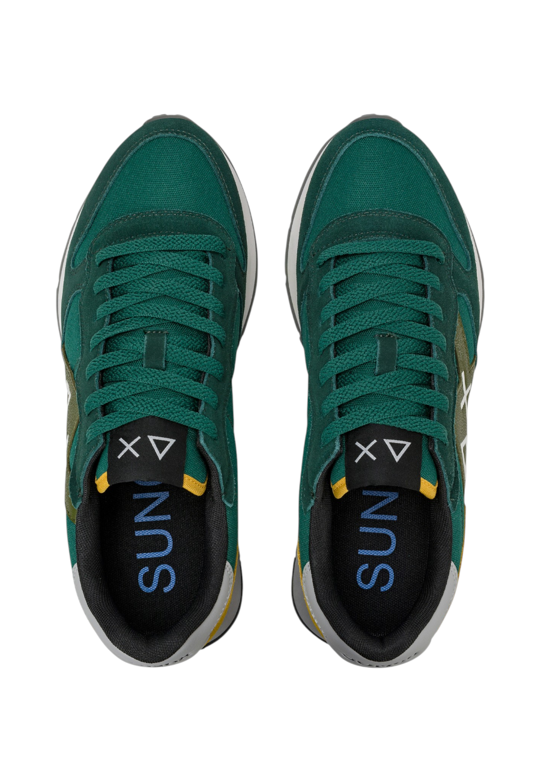 Sneakers Basse Uomo Sun68 Stile Running, Nylon E Suede, Maxi Logo Ricamato, Dettagli A Contrasto Jaki 2.0 Solid Z46121