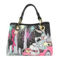 Borsa A Mano Donna Braccialini Stampa Bugs Bunny Skyline Dubai Cartoline Lt LT250YY