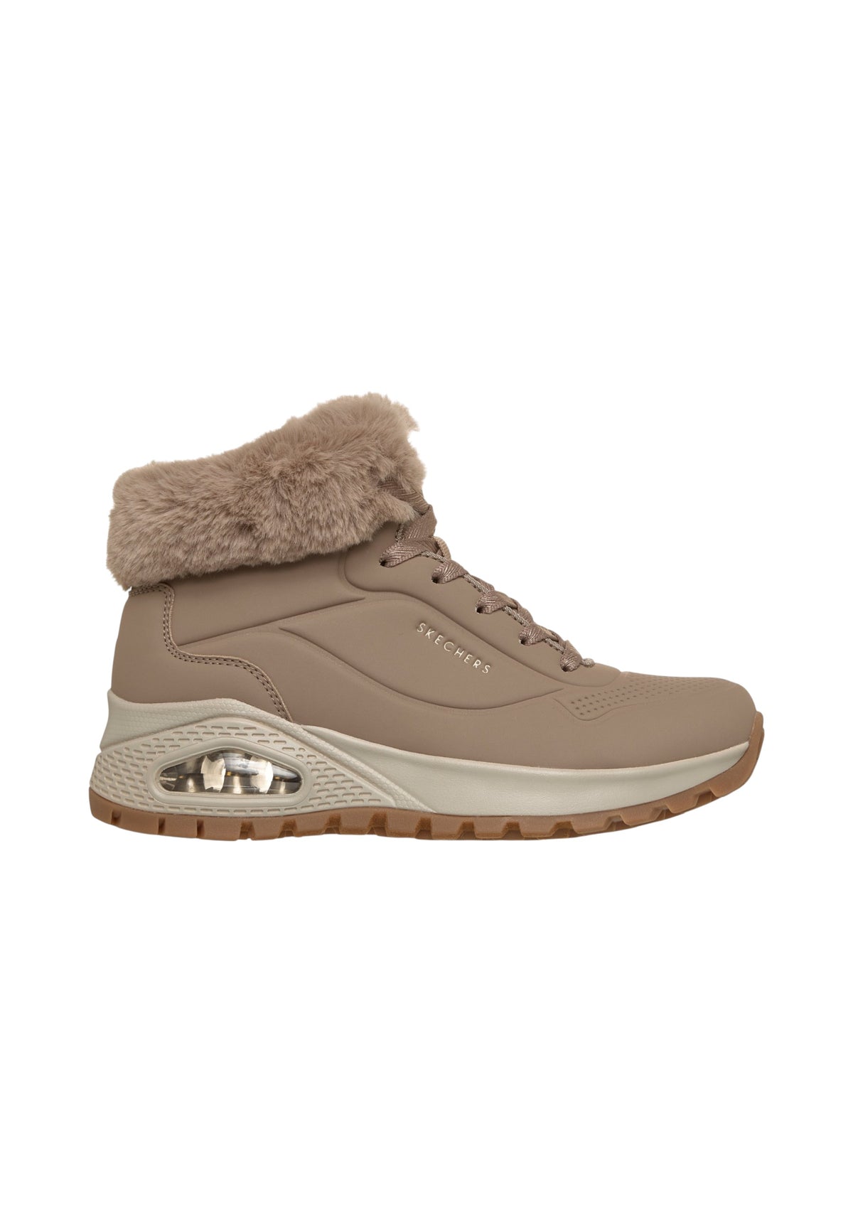 Sneakers Alte Donna Skechers Air-Cooled Memory Foam, Skech-Air, Collo e fodera in ecopelliccia, Suola antiscivolo Uno Rugged-Arctic Avenue 190285
