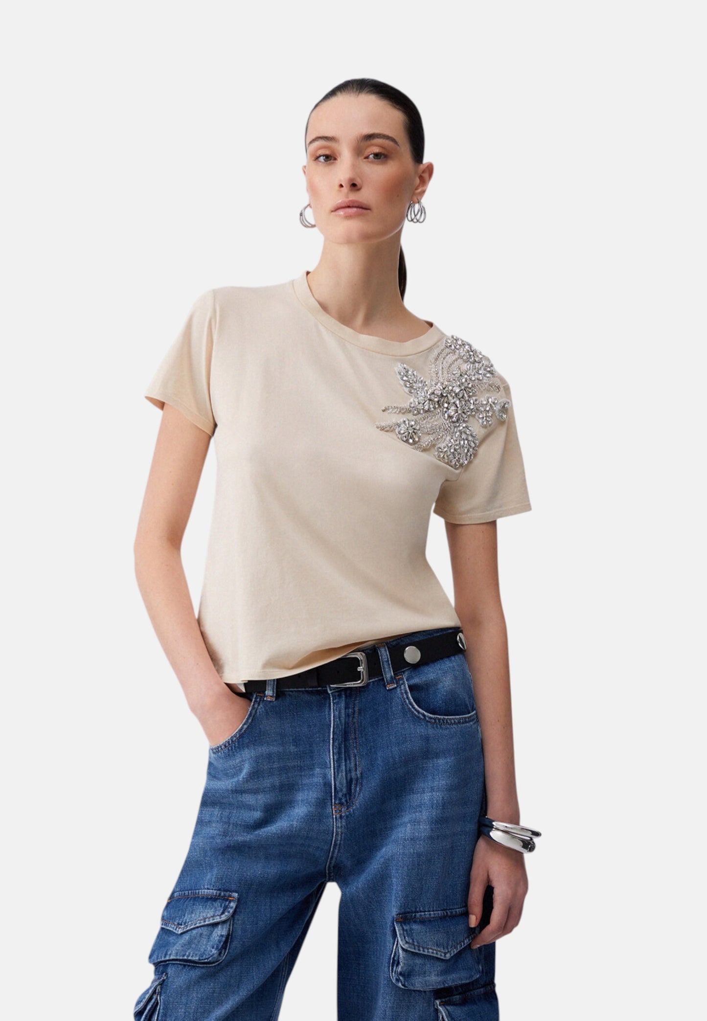 T-Shirt Manica Corta Donna Liu Jo Con Patch  CA6010J3868