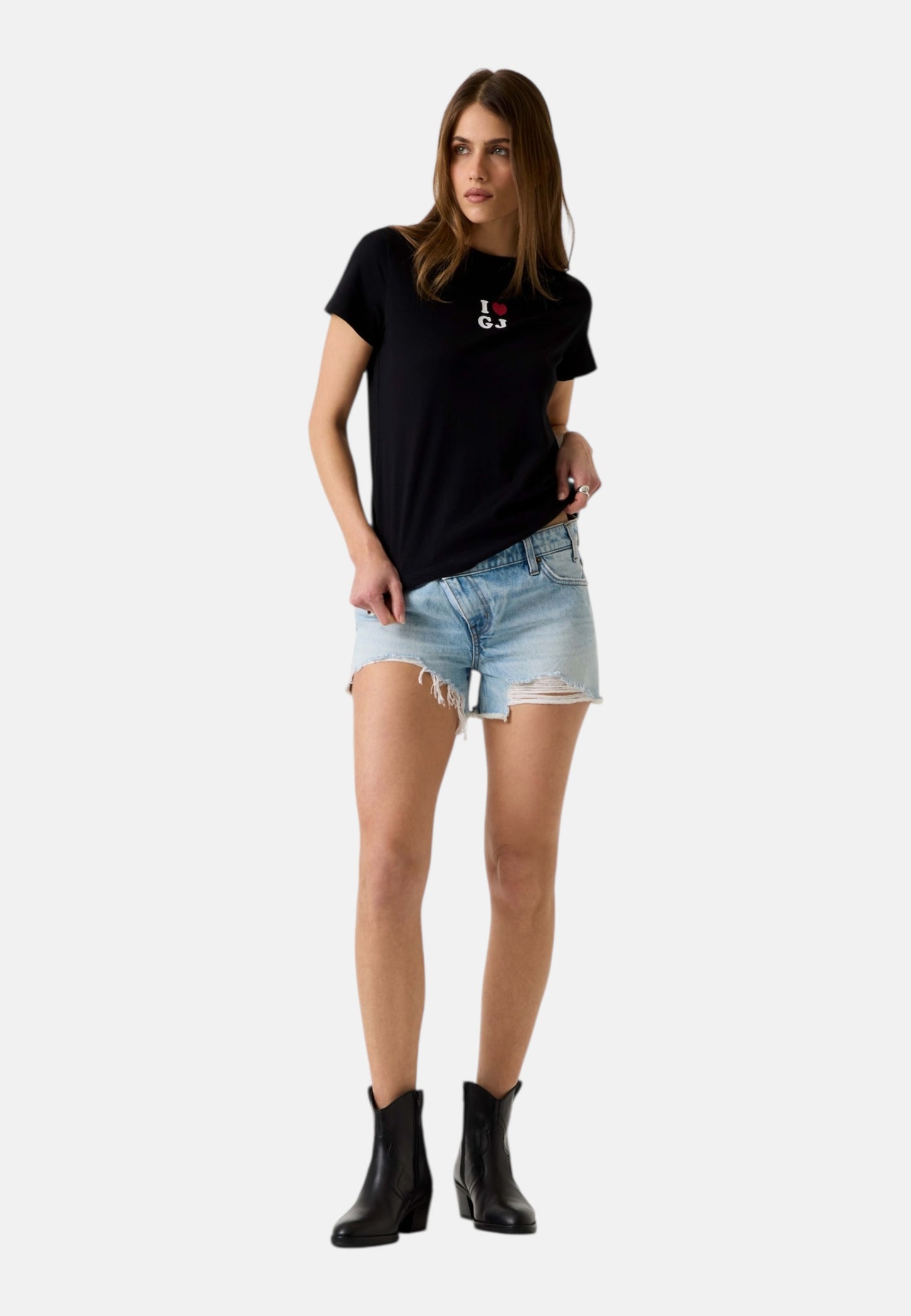 T-Shirt Manica Corta Donna Guess  Gj I Love Gj Reg W6GI45K8HM0
