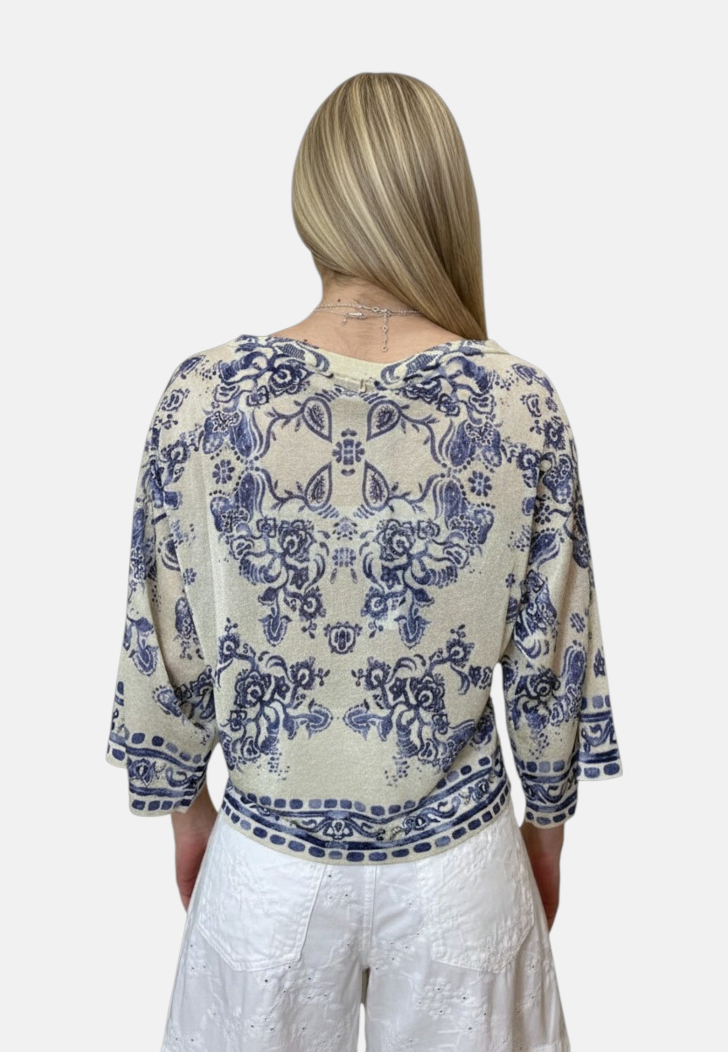 Maglia Scollo A Barca Donna Liu Jo Con Stampa  CA6355MA71N