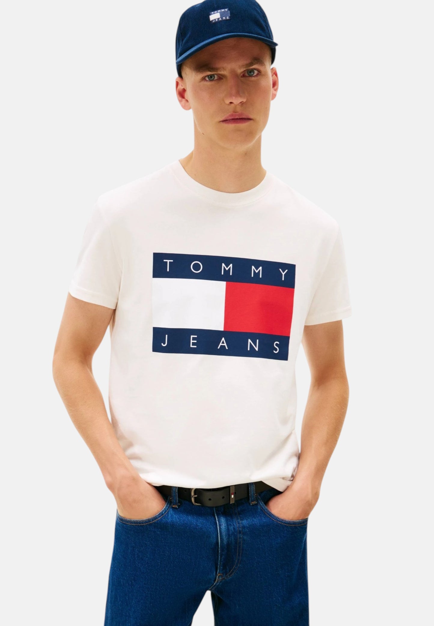 T-Shirt Manica Corta Uomo Tommy Jeans  Tjm Reg Big Flag S DM0DM22645