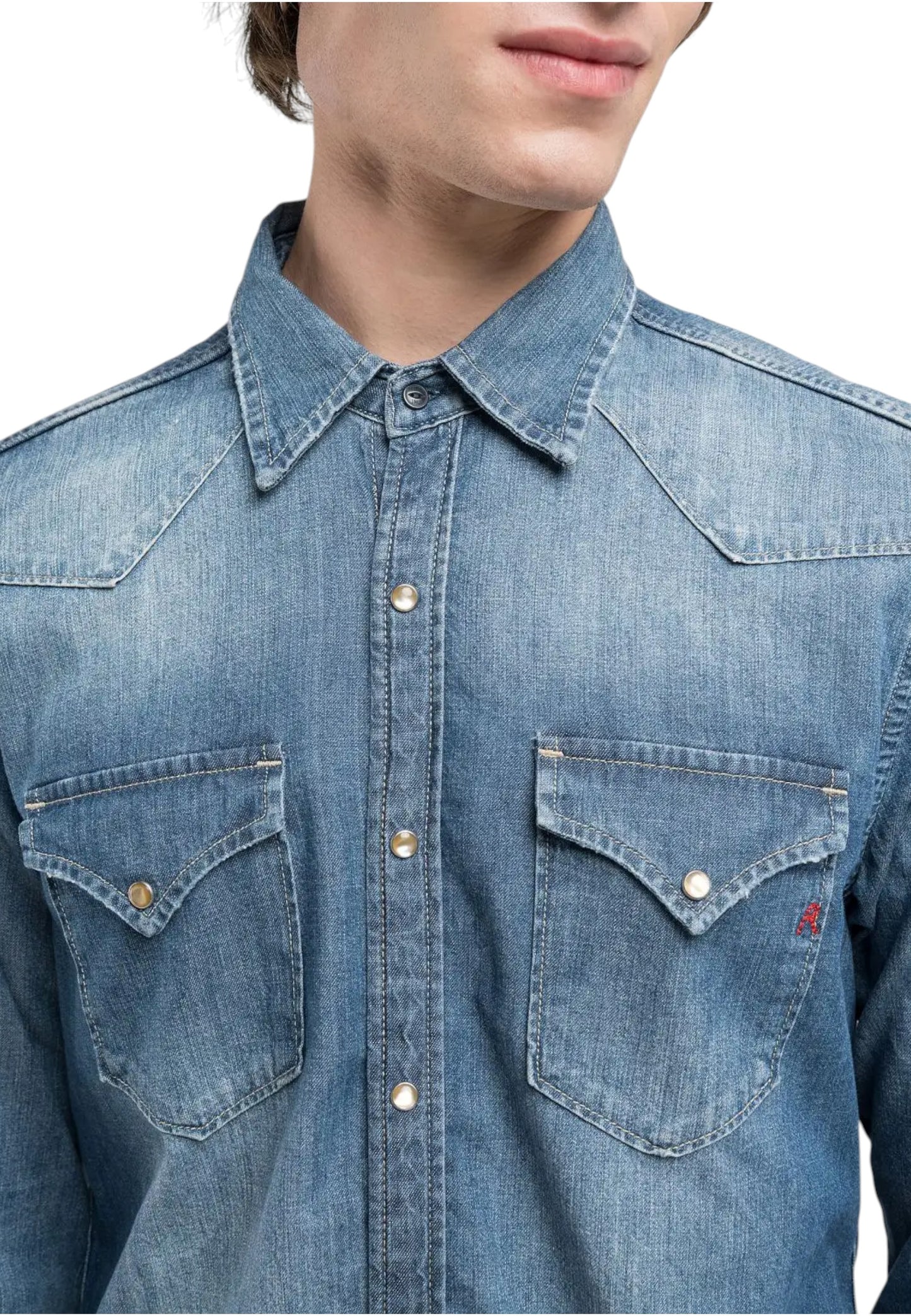 Camicia Manica lunga Uomo Replay In Jeans