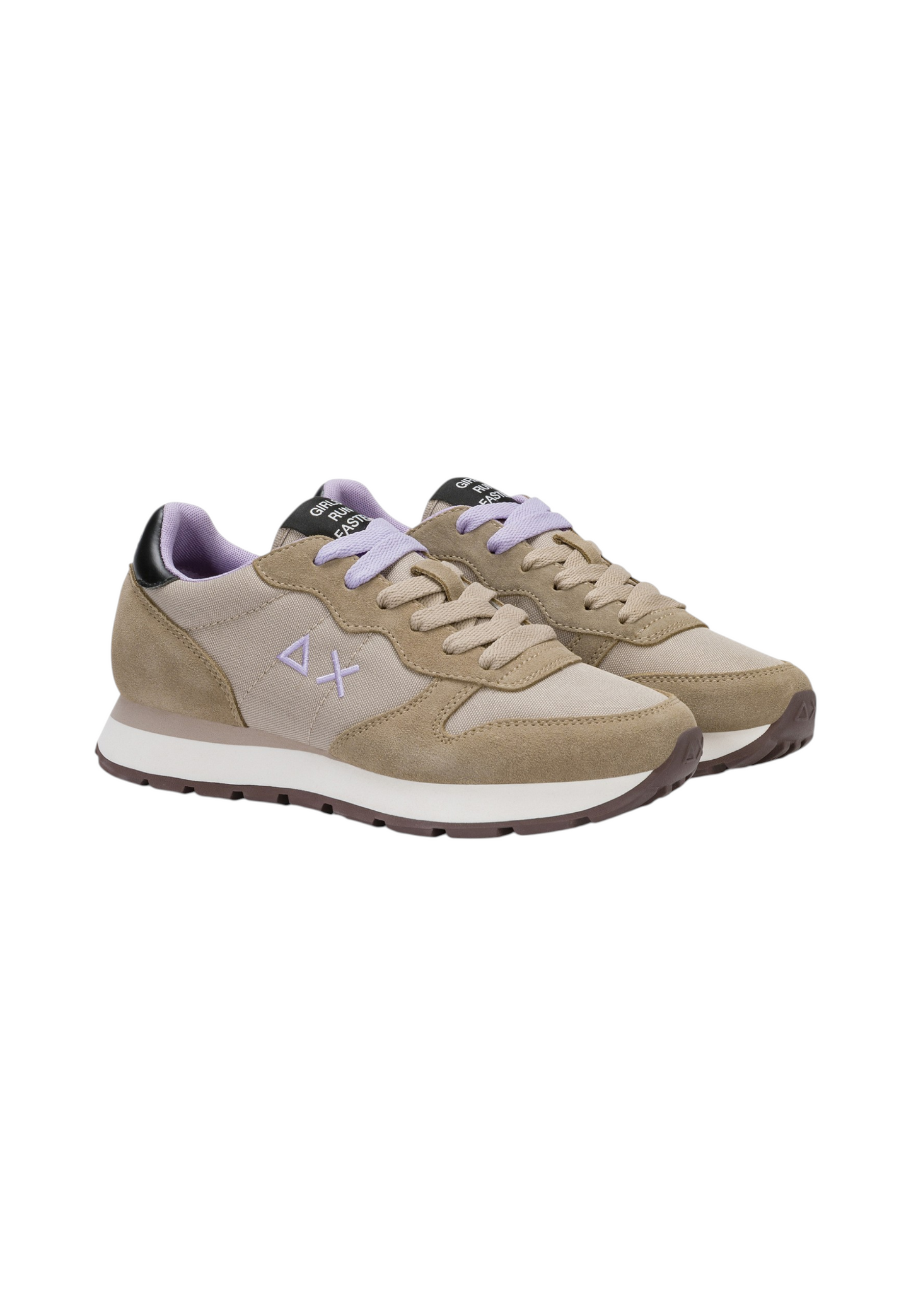 Sneakers Basse Donna Sun68 Stile Running, Nylon E Suede, Logo Ricamato Ally Solid Z46201