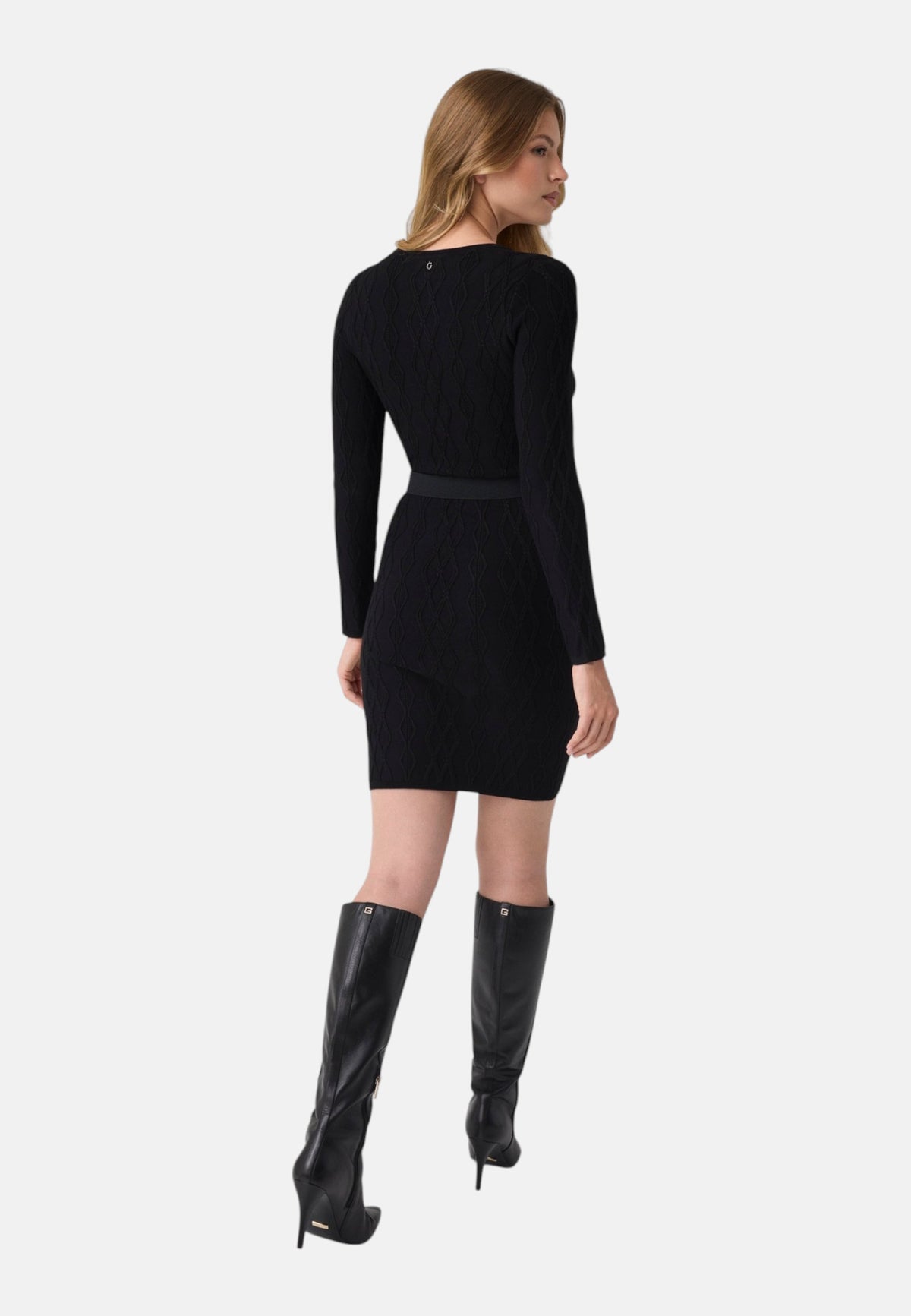 Vestito Midi Donna Guess Manica lunga, Lavorazione a trecce, Aderente Yuki W6BK62Z1567