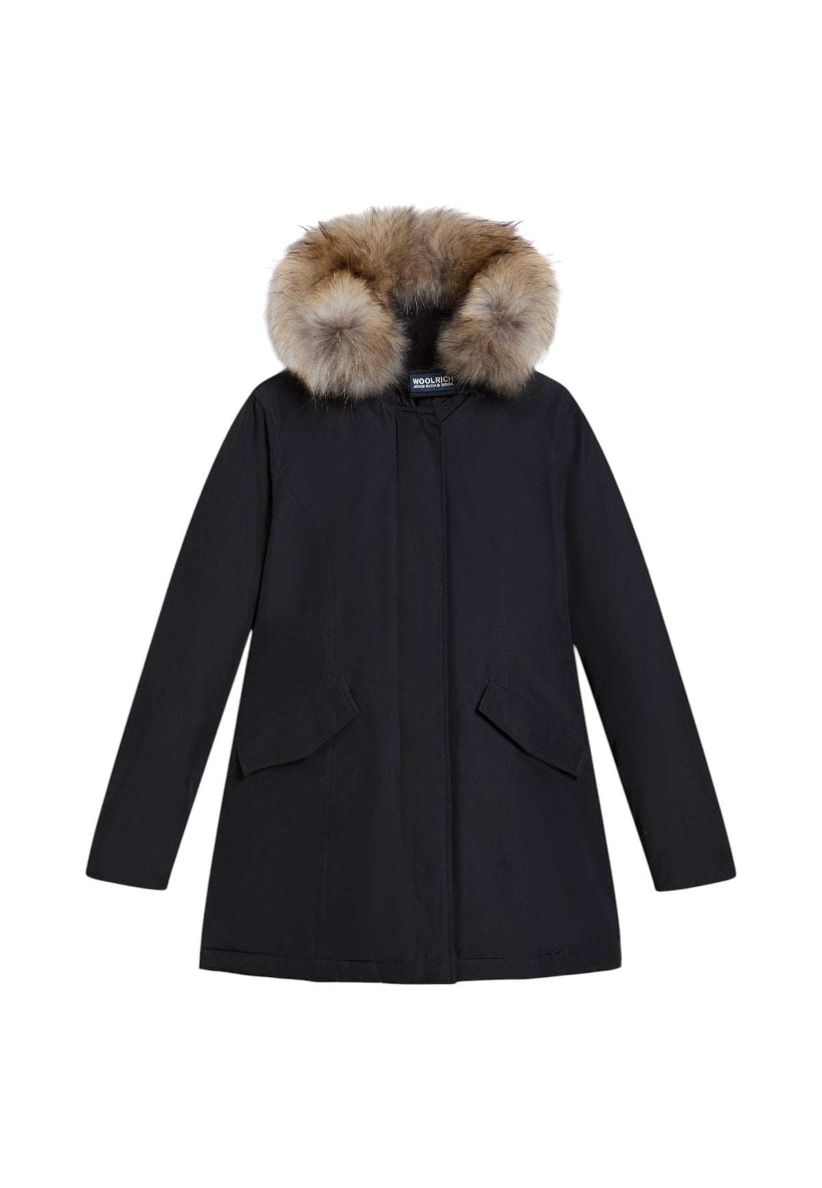 Parka Invernale Donna Woolrich Regular Fit, Imbottito In Piuma, Tessuto Idrorepellente, Resistente Al Vento, Cappuccio Con Bordo Removibile, Chiusura Con Zip E Bottoni, Tasche Con Patta, Polsini A Coste Arctic Raccoon CFWWOU0538FBUT0001