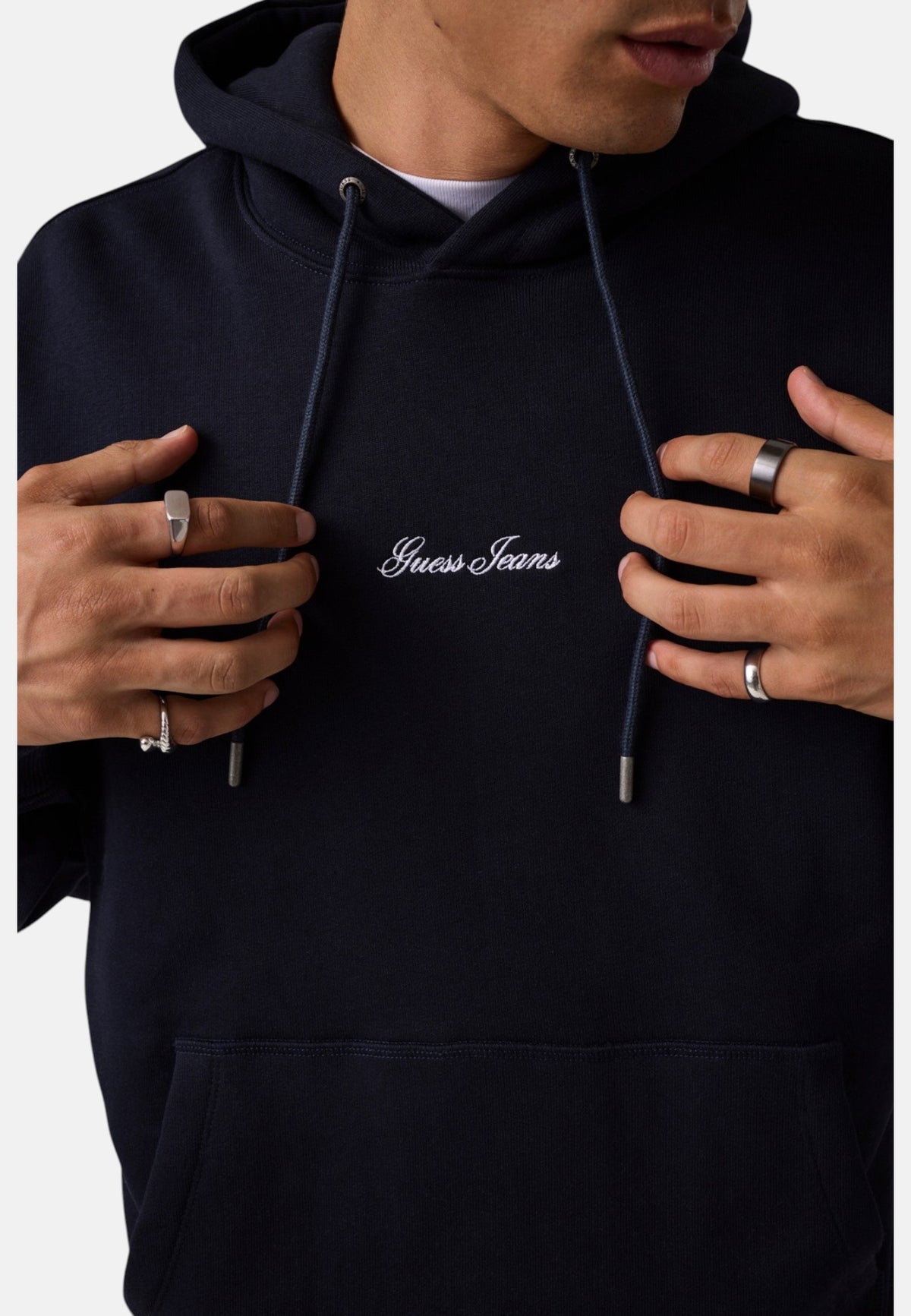 Felpa Con Cappuccio Uomo Guess Logo, Vestibilit� oversize, Logo piccolo Gj M6BQ13K5461