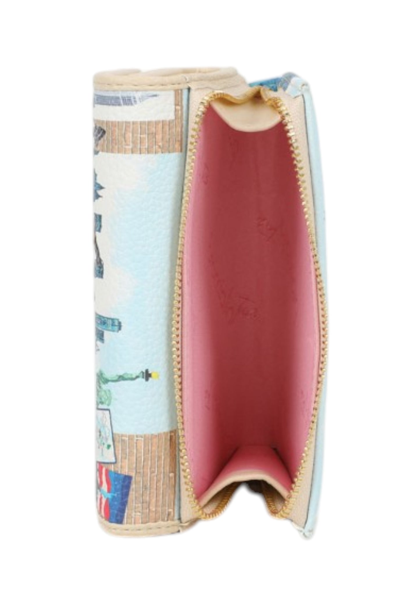 Portafoglio Con Patta Donna Braccialini Piccolo Con Stampa Duffy Duck New York Cartoline Lt LT260LT