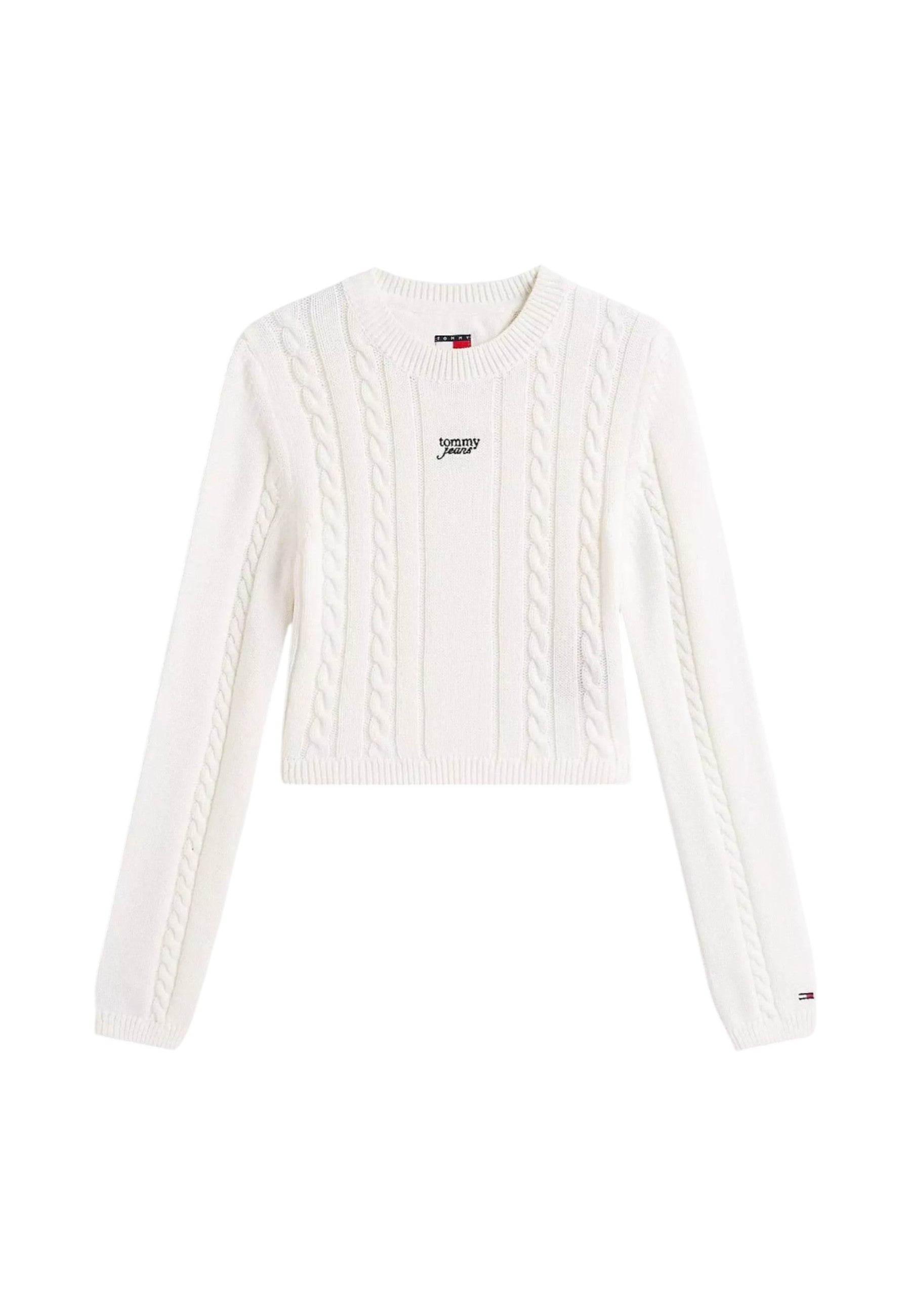 Maglione A Girocollo Donna Tommy Jeans  Tjw Cable Script Sw DW0DW22301