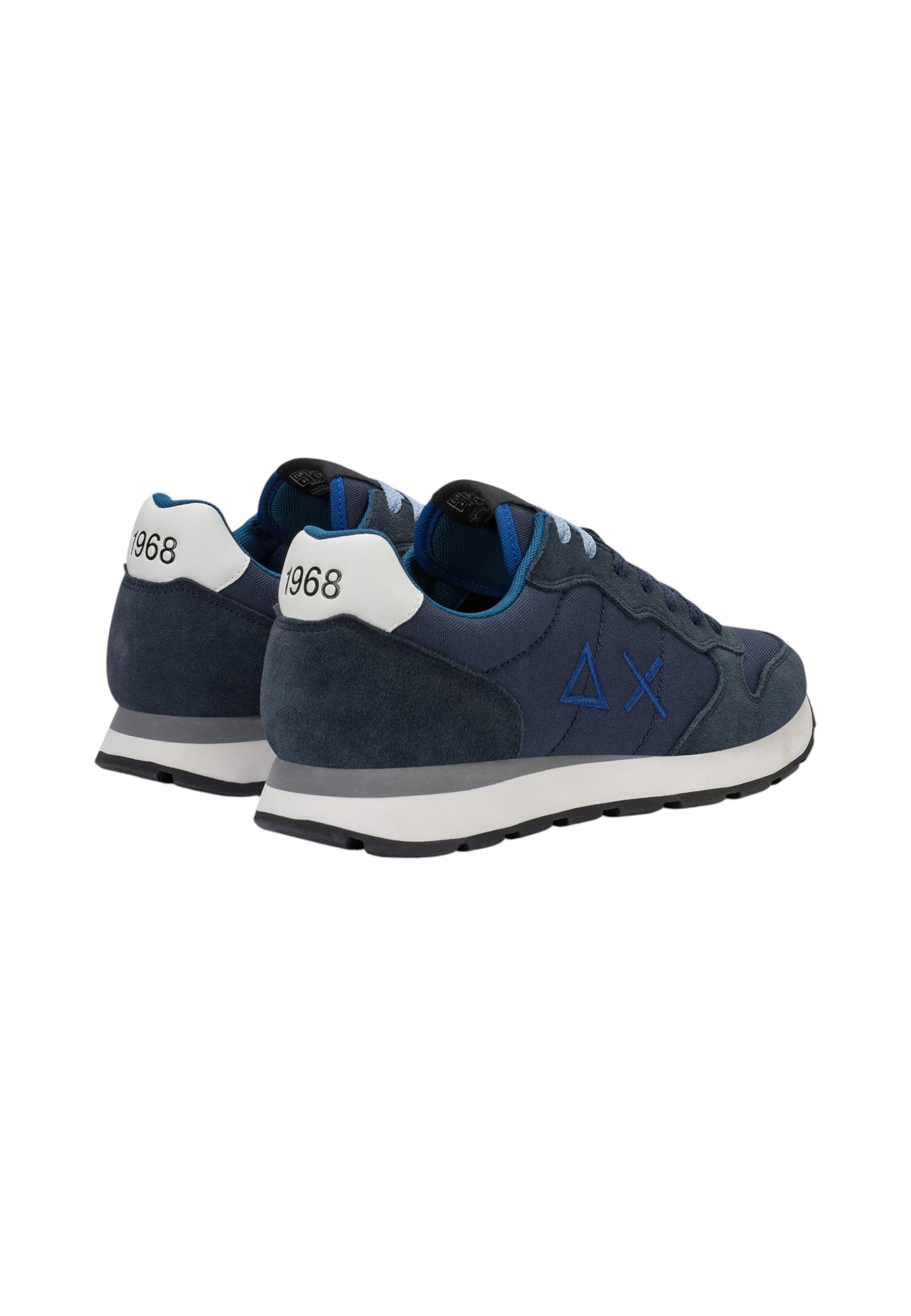 Sneakers Basse Uomo Sun68 Stile Running, Logo Ricamato, Nylon E Suede Tom Solid Z46101