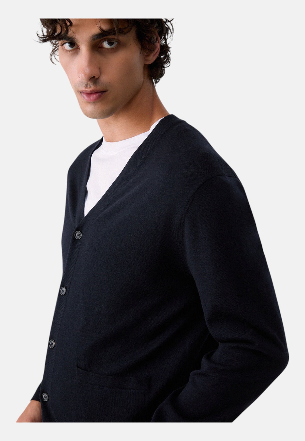 Cardigan  Uomo Liu Jo In Lana Con Scollo A V  QF6232MA27P