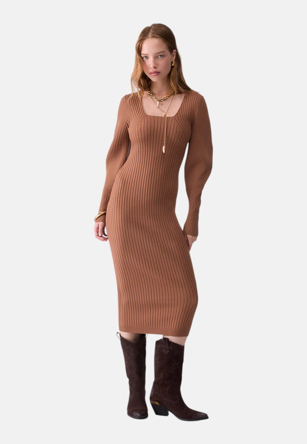 Vestito Midi Donna Liu Jo In Maglia A Coste  WF6430MA54S