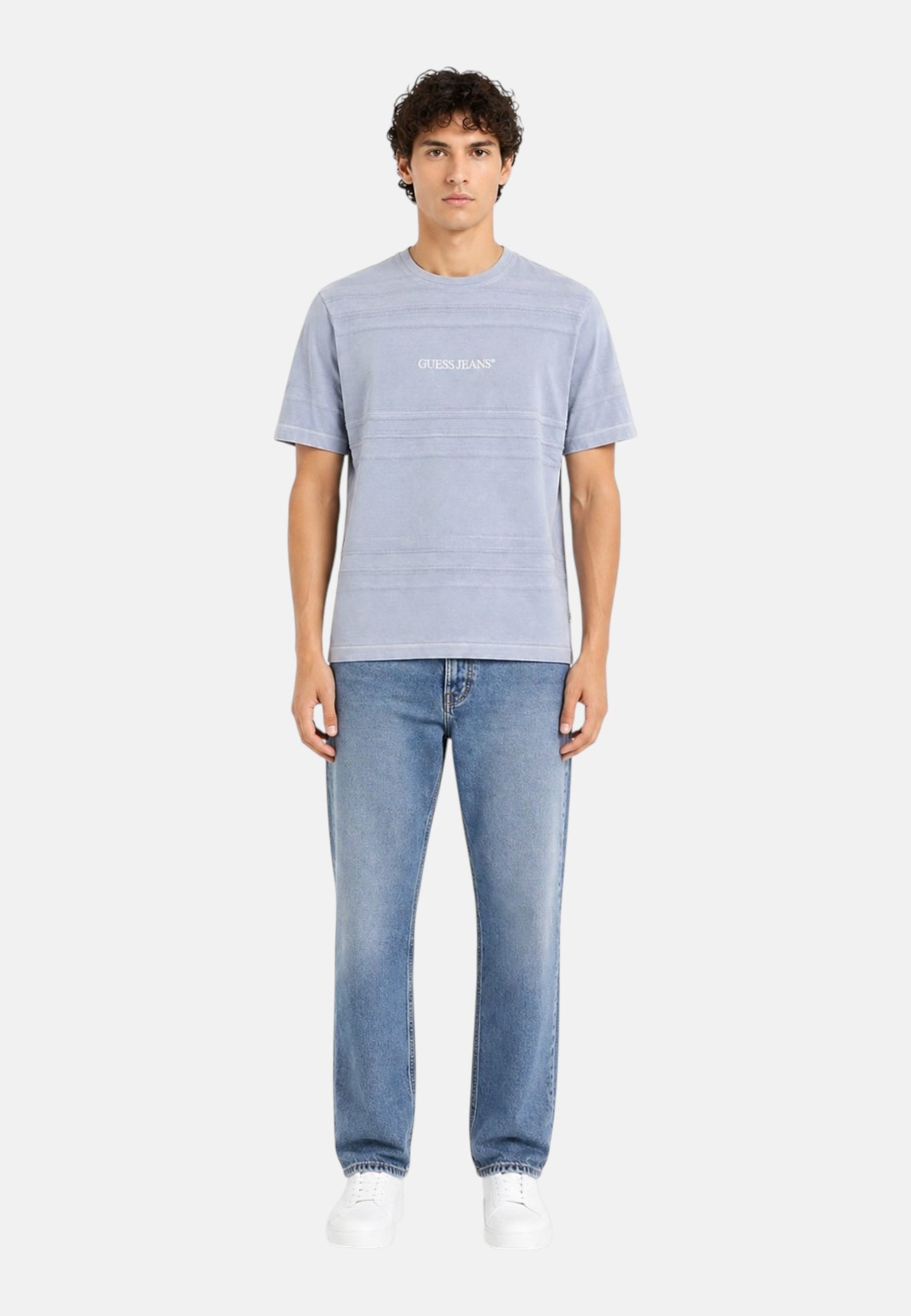 T-Shirt Manica Corta Uomo Guess  Gj Reg Fit Jacquard Stripe M6GIZ3KE942