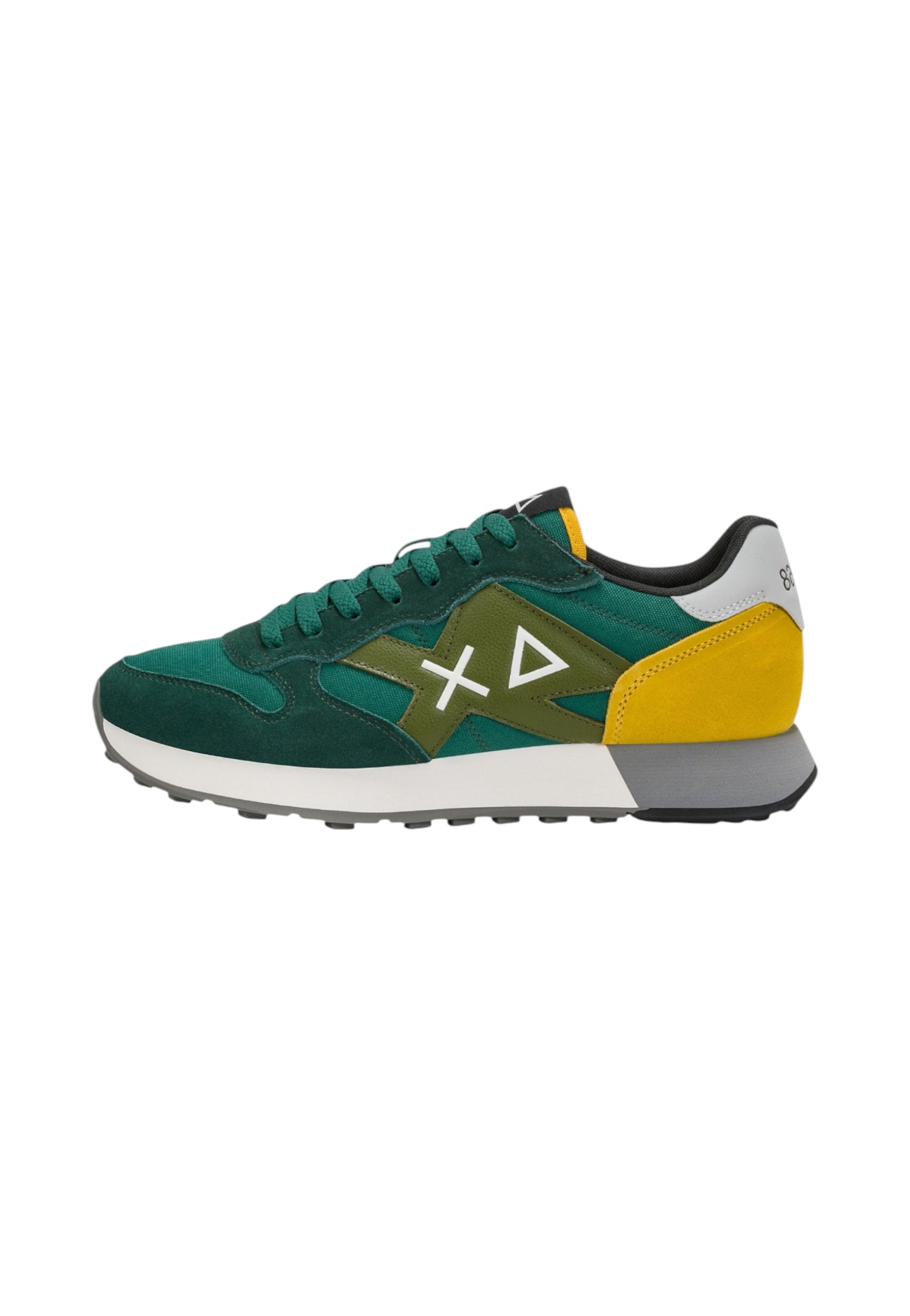 Sneakers Basse Uomo Sun68 Stile Running, Nylon E Suede, Maxi Logo Ricamato, Dettagli A Contrasto Jaki 2.0 Solid Z46121