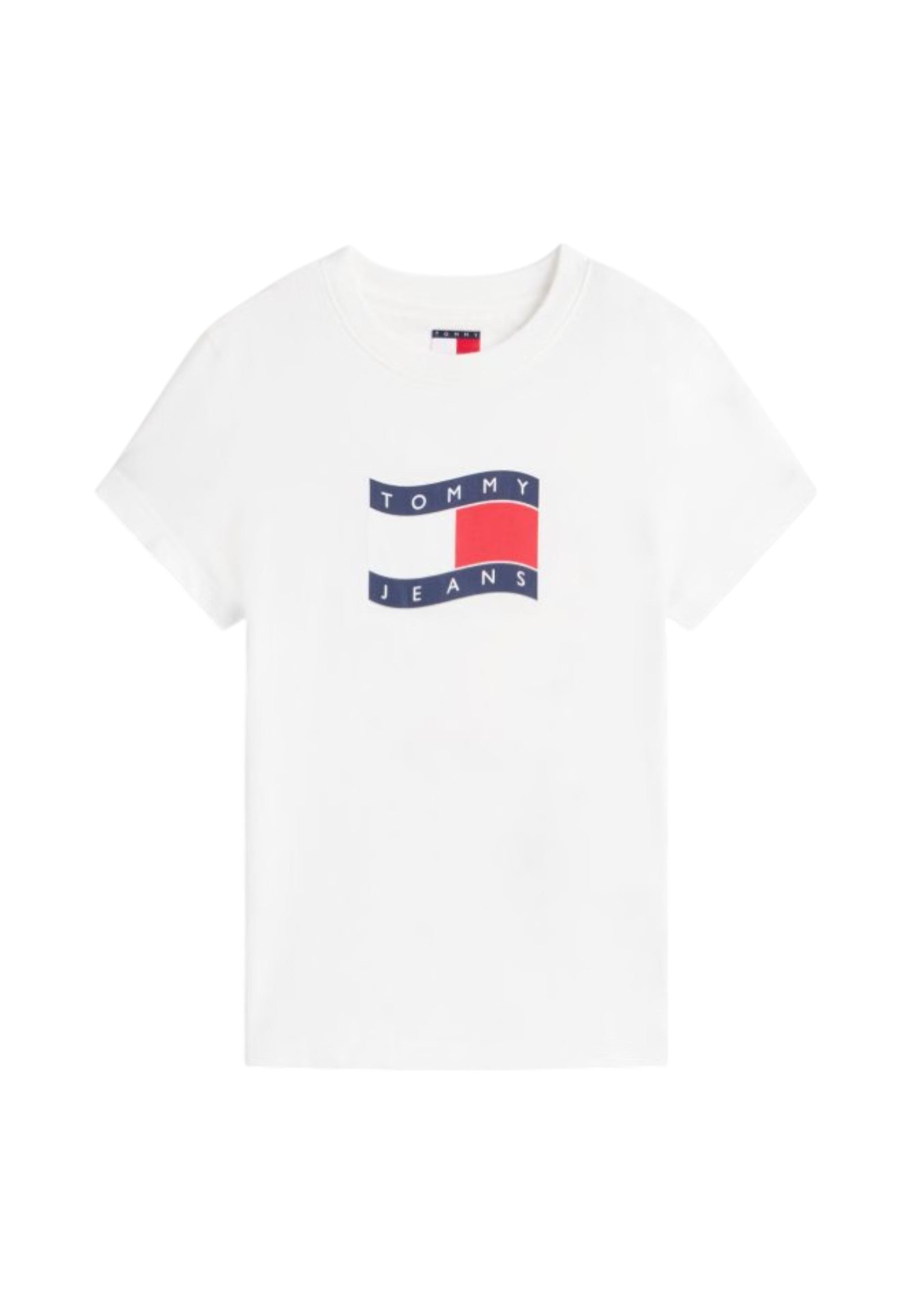 T-Shirt Manica Corta Donna Tommy Jeans  Tjw Slim Wavy Flag DW0DW22781