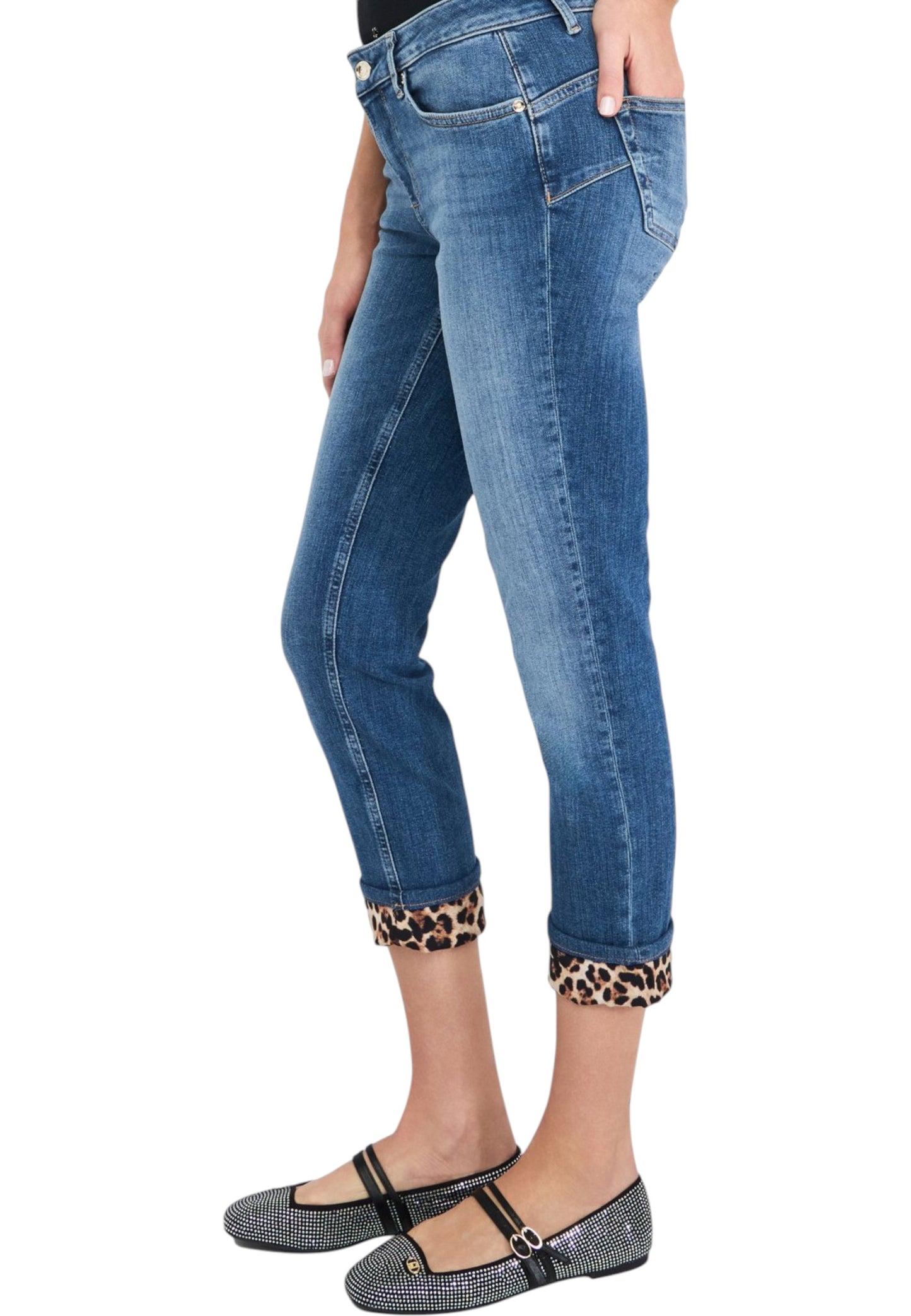 Jeans Skinny Fit Donna Liu Jo Bottom Up Con Risvolto Monroe UF5006D0236