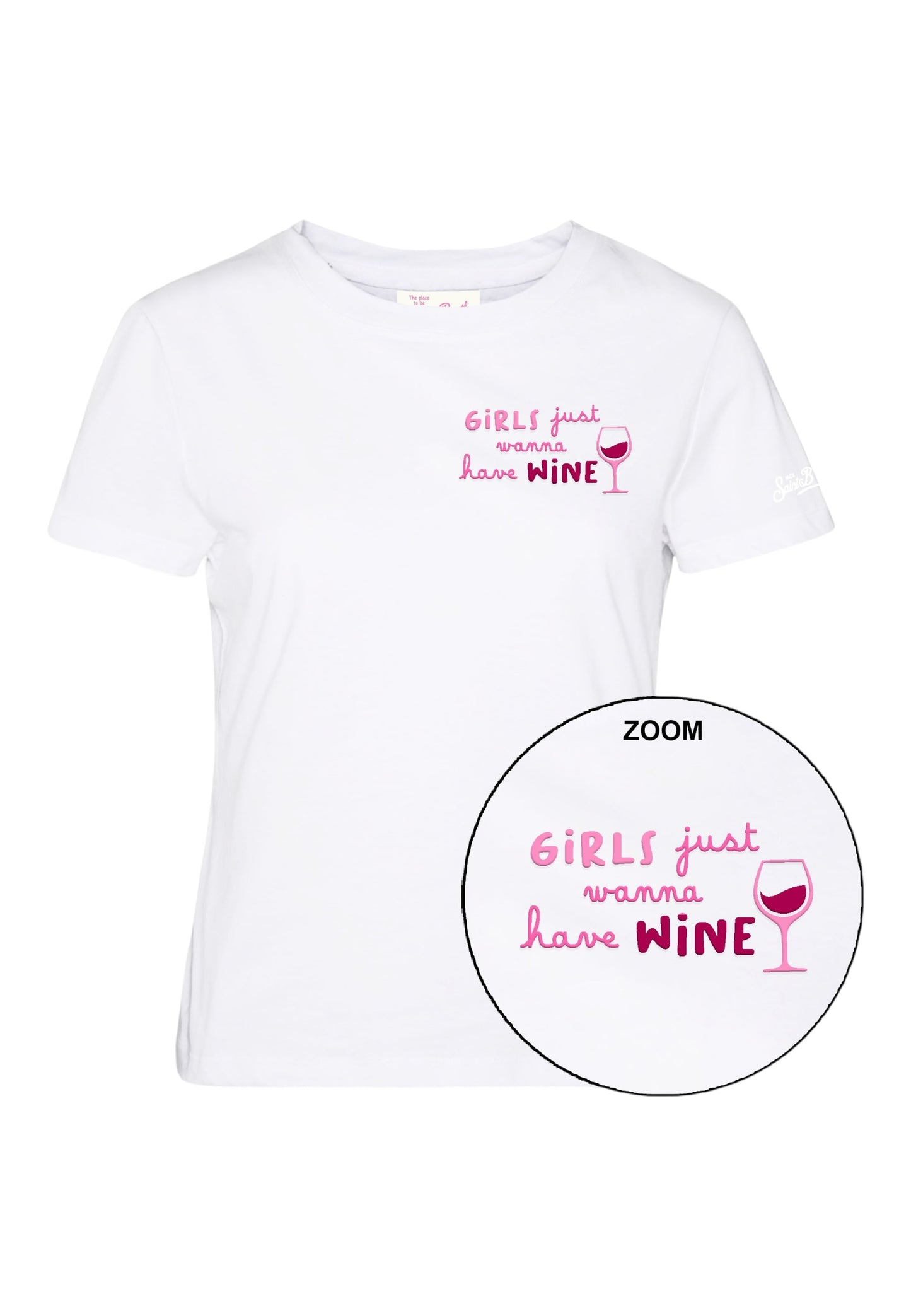 T-Shirt Manica Corta Donna Mc2 Saint Barth Girls Just Wine Emb Emilie EMI0001