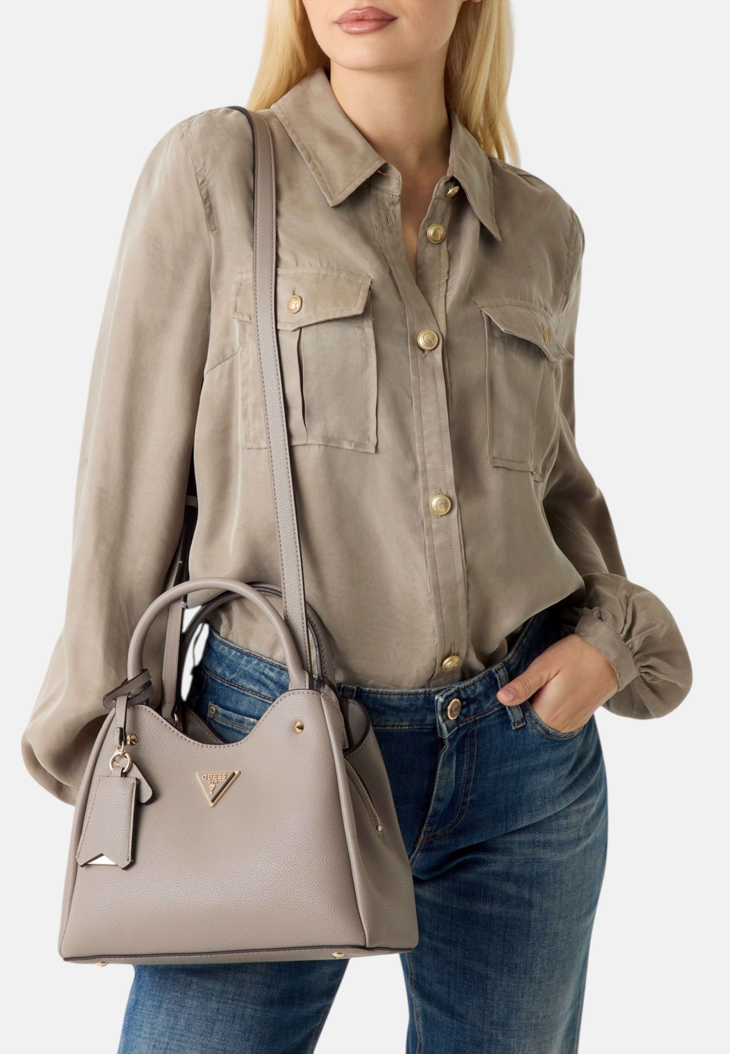 Borsa A Mano Donna Guess Small Girlfriend Carryall Meridian Ii HWBG6974050