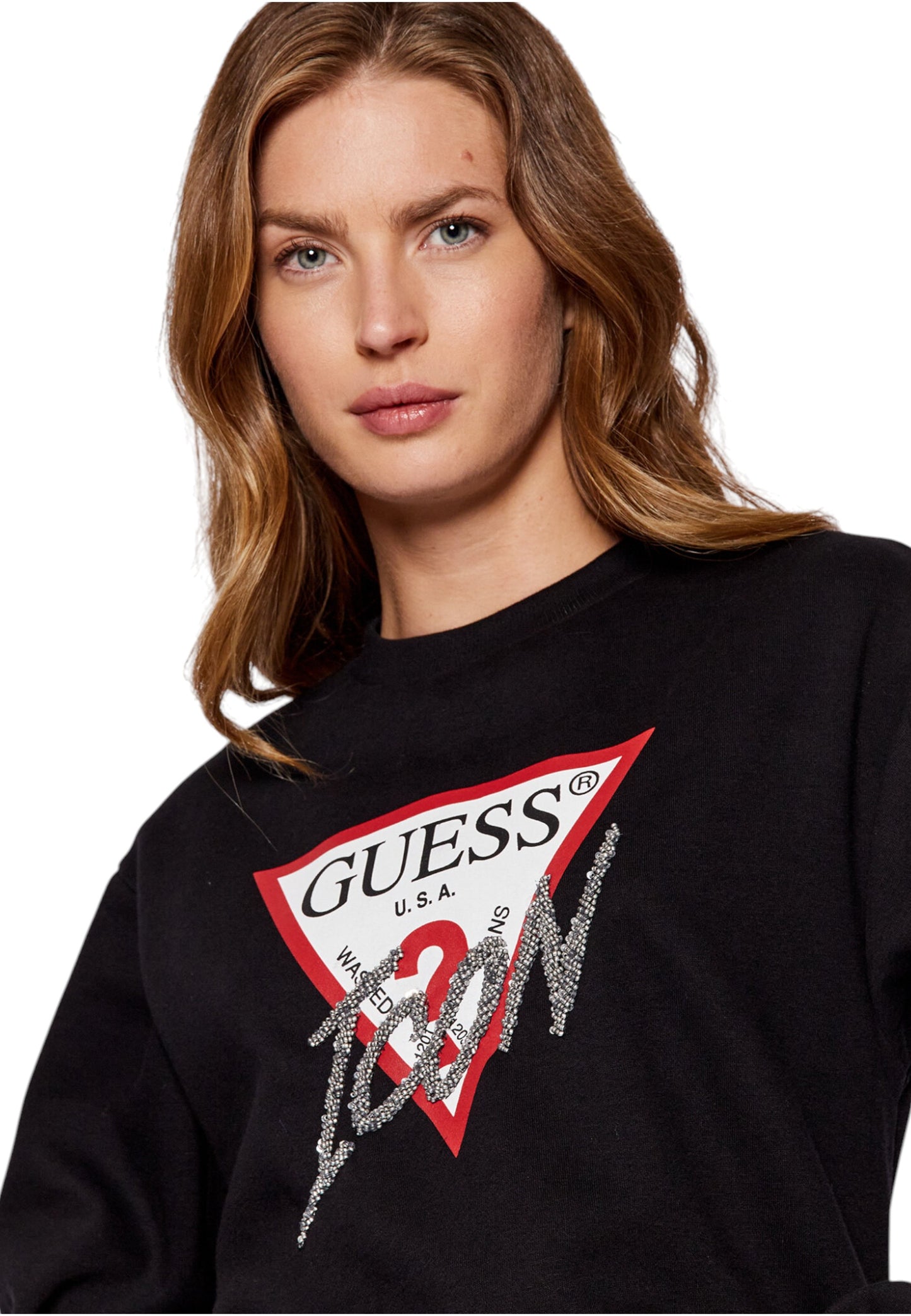 Felpa A Girocollo Donna Guess  Love Triangle