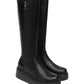 Stivali  Donna Nero Giardini Tomaia in pelle, gambale morbido, chiusura laterale con zip, punta tonda, suola platform, Made in Italy  I618113D