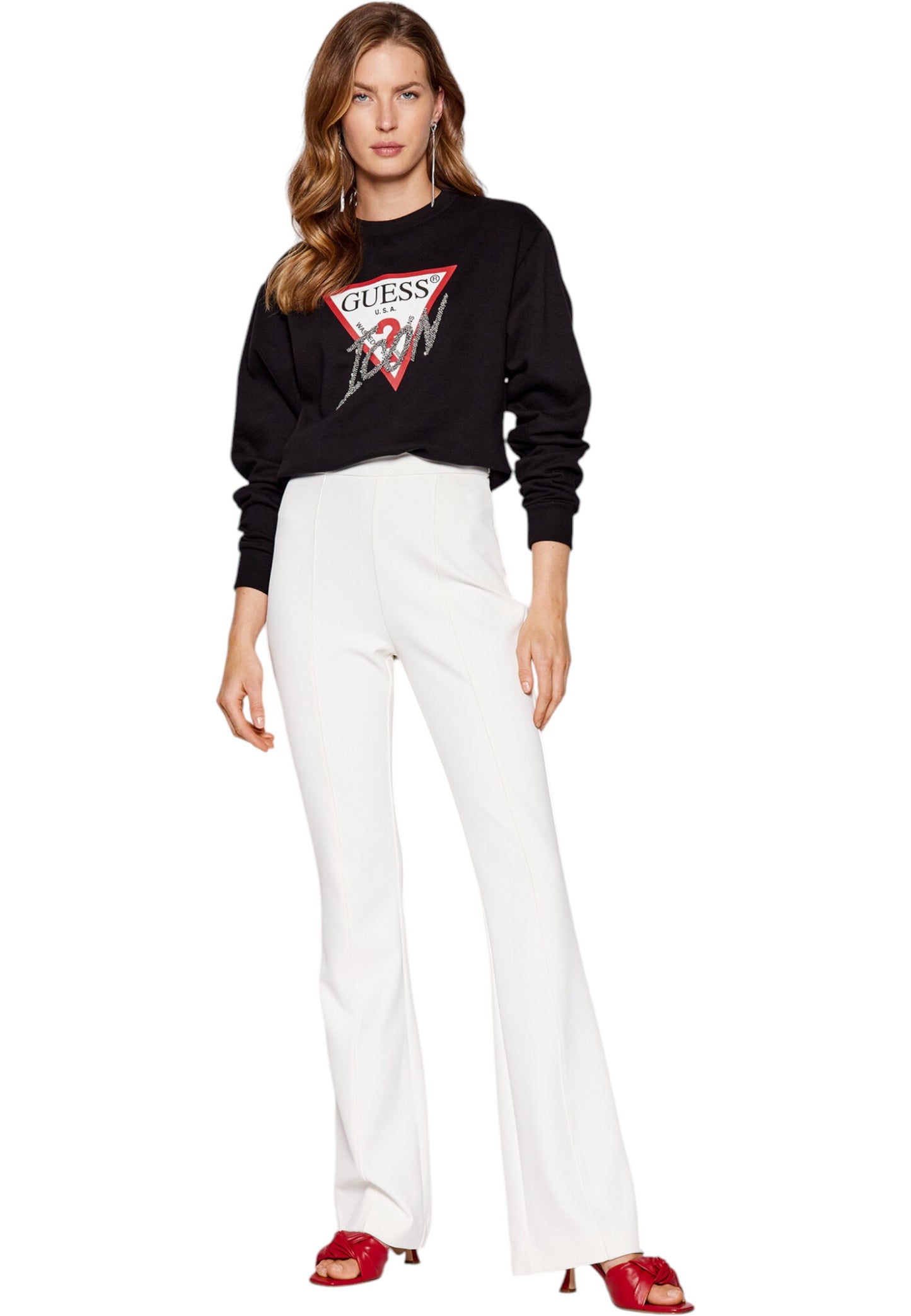 Felpa A Girocollo Donna Guess  Love Triangle