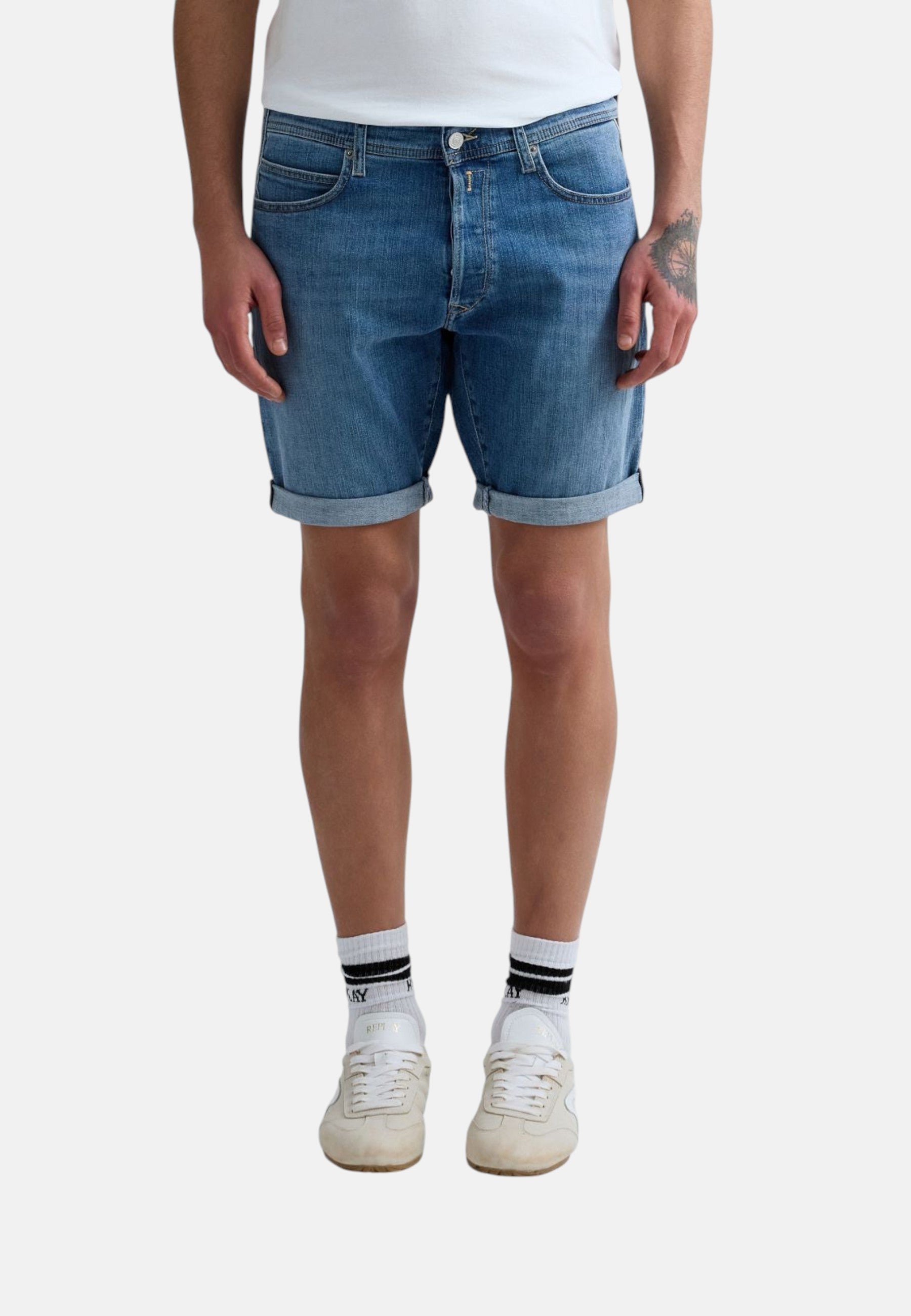 Pantaloncini Jeans Uomo Replay Tapered Fit Rbj.981 Short MA981Y.000.685 194