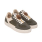 Sneakers Basse Donna Nero Giardini Tomaia in pelle scamosciata e tessuto, pannelli animalier, finiture metallizzate, pompon decorativo, suola in gomma, Made in Italy  I633722F