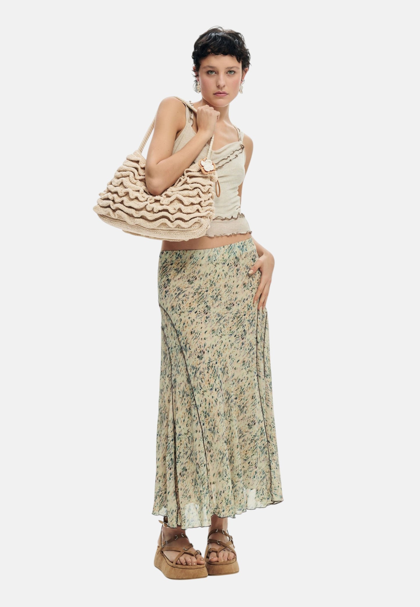 Borsa A Spalla Donna Desigual  Crochet Waves Shopper Ecru 26SAXO06
